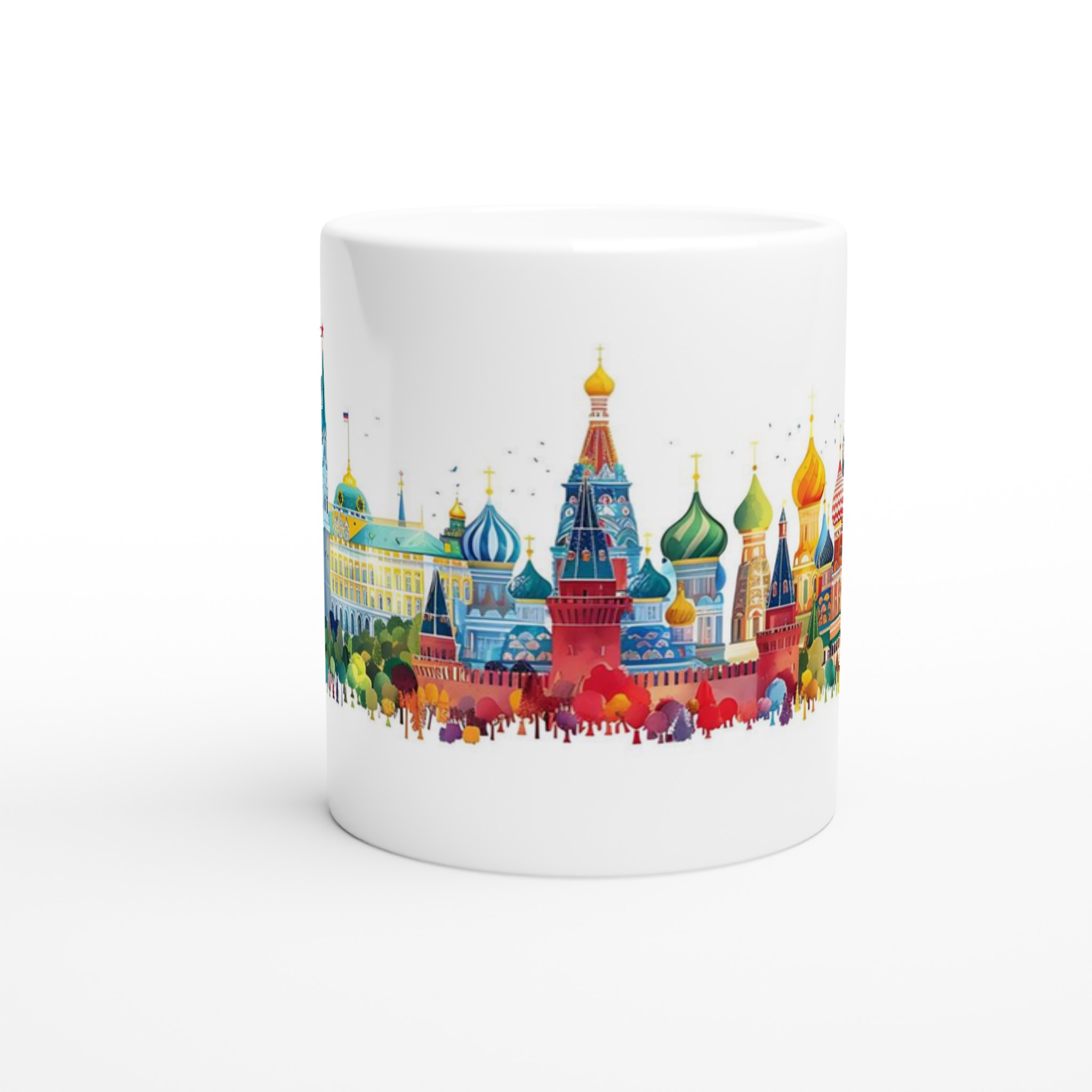 Moscow Skyline Watercolor Mugg - 11oz Keramisk Mugg med Färgstark Arkitektur 8 86030bdf-4a52-4bb7-91cd-6db7418f6372