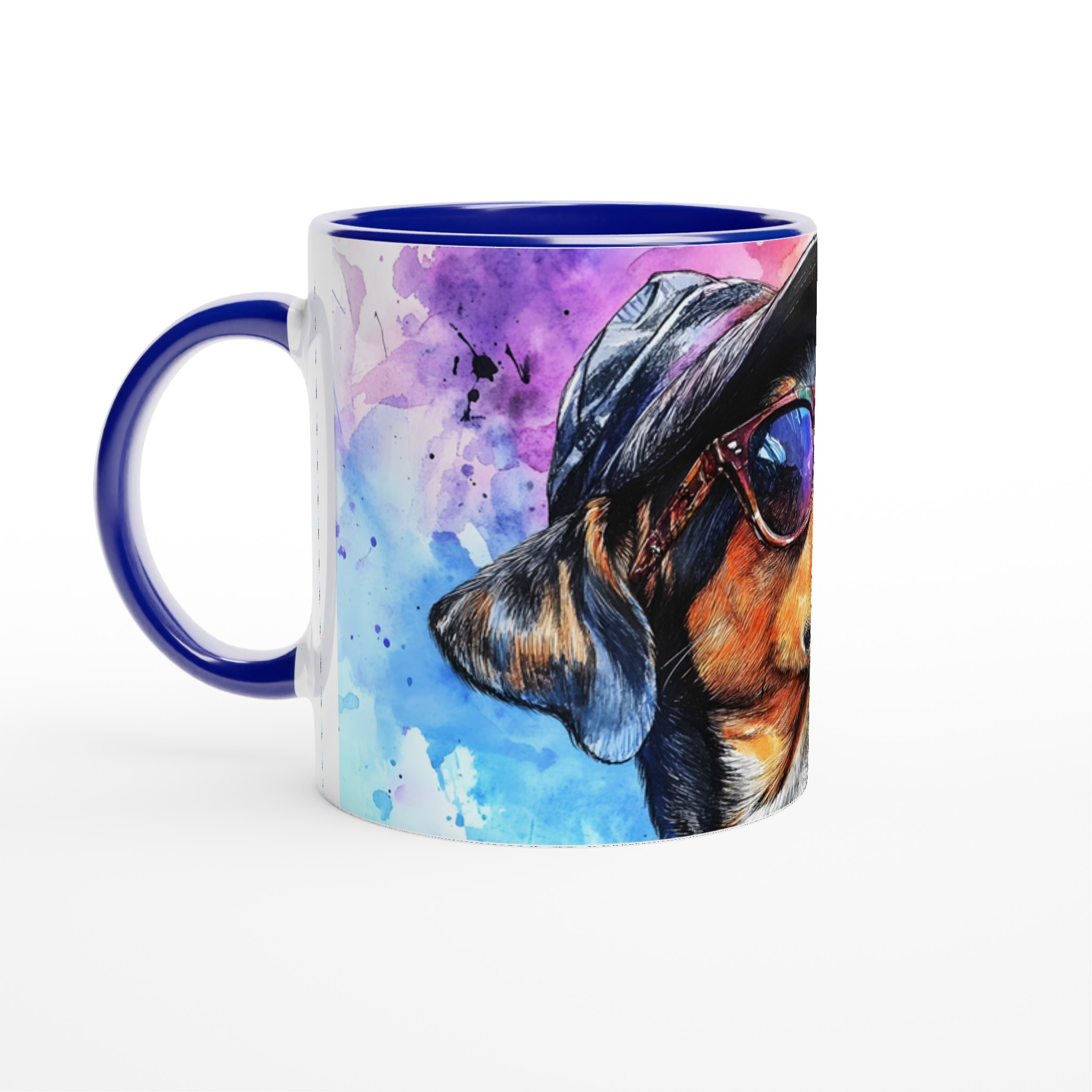 Cool Dog Watercolor Art Mugg – Färgstark 11oz Keramikmugg i ditt val av 7 nyanser 2 8604581b-e9ff-4326-8ff0-031a08153dc8