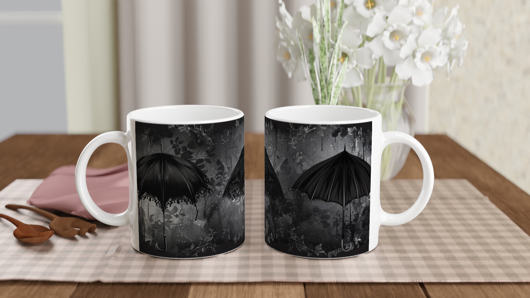 Gotisk Paraply Mugg – 11oz Keramikmugg med Mystisk Design i ditt val av Färg 10 86439774-bd5a-49f8-ab55-6a0277e320f3