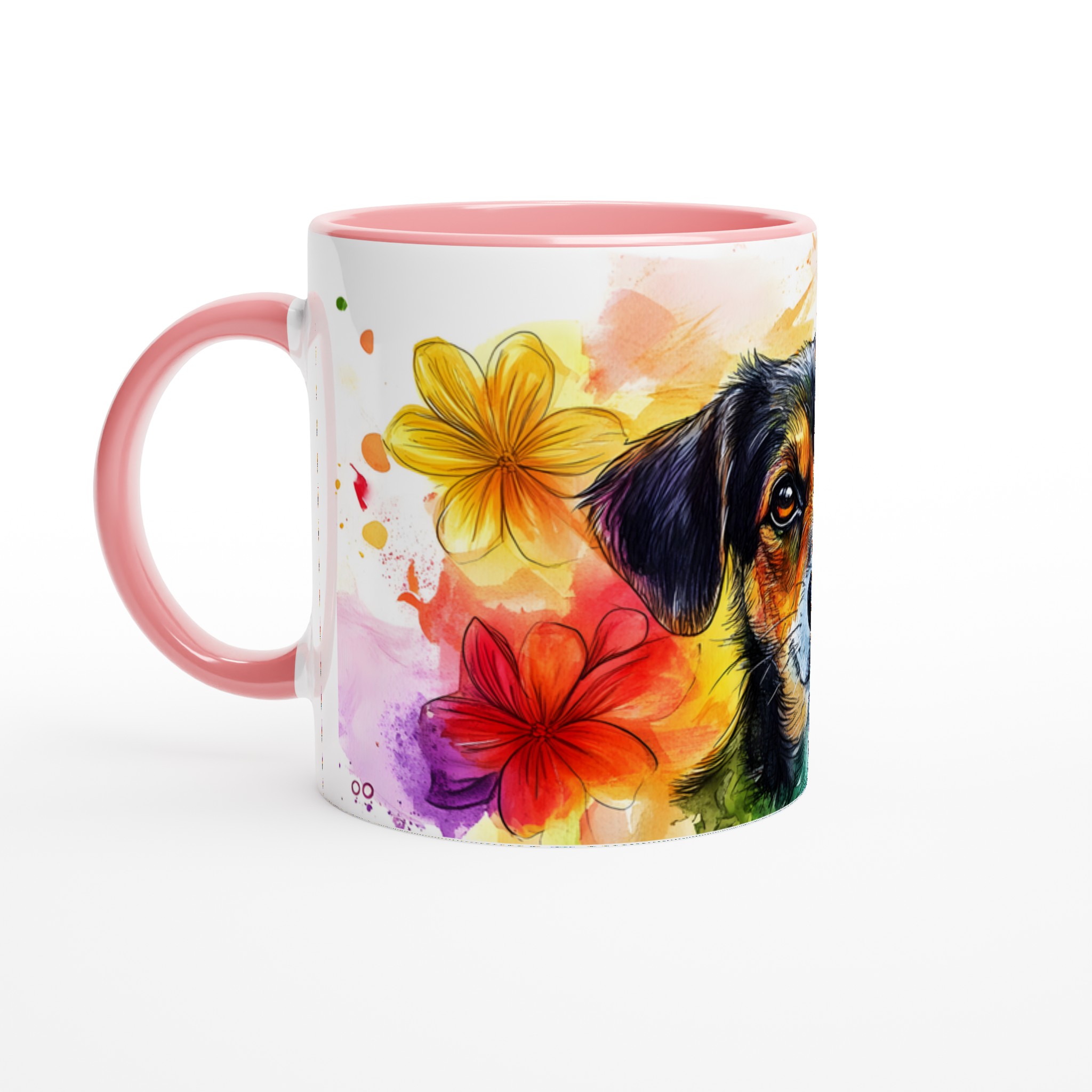 Färgsprakande Valp Akvarell Mugg – 11oz Keramisk Kaffekopp i Valfri Färg 6 870e38fb-dd55-4c94-adc9-f4d091e3de07