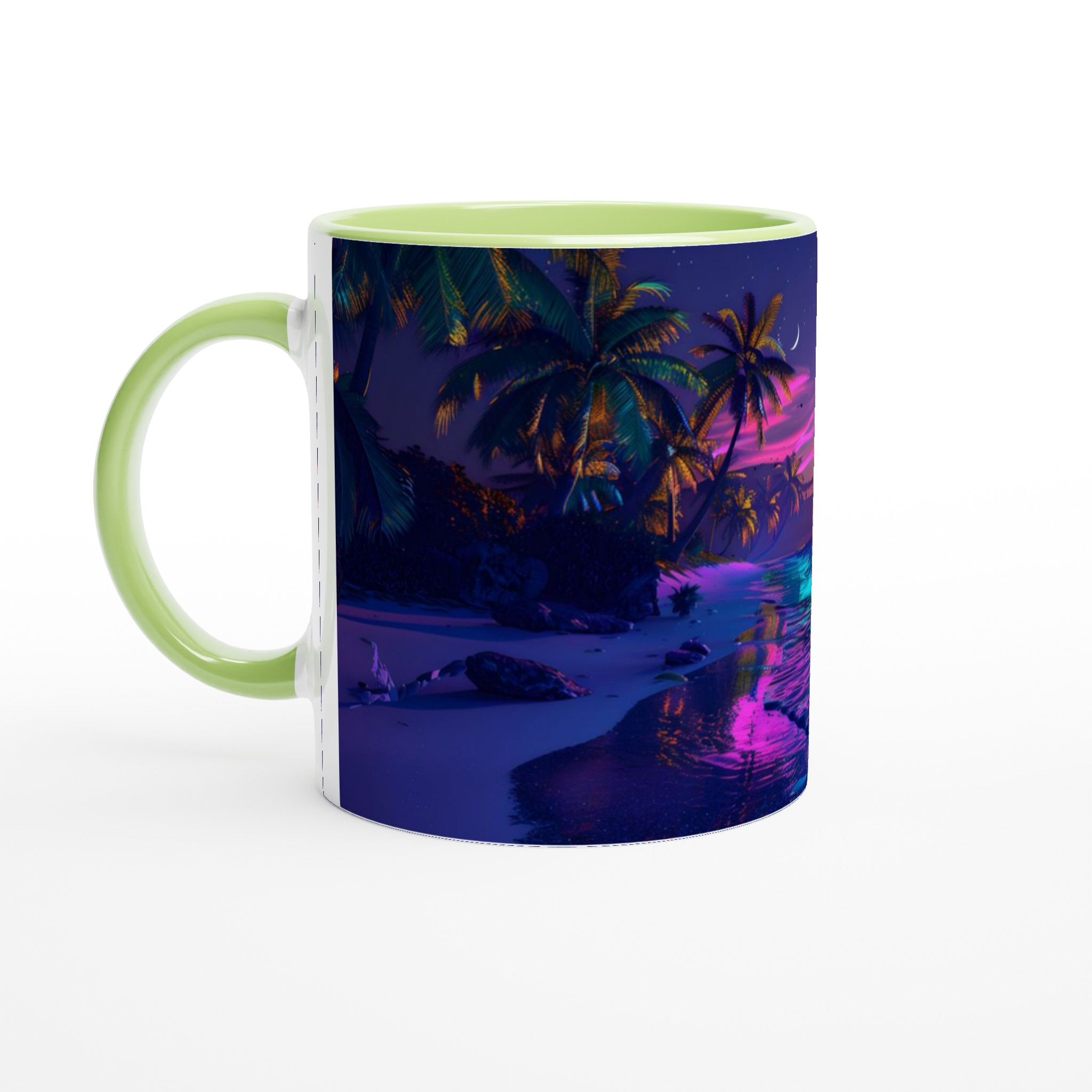 Neon Sunset Strand 11oz Keramisk Mugg – Drömmiga Tropiska Nätter i Valfri Färg! 7 8724b1b8-857b-44dd-a9db-b9f584693244