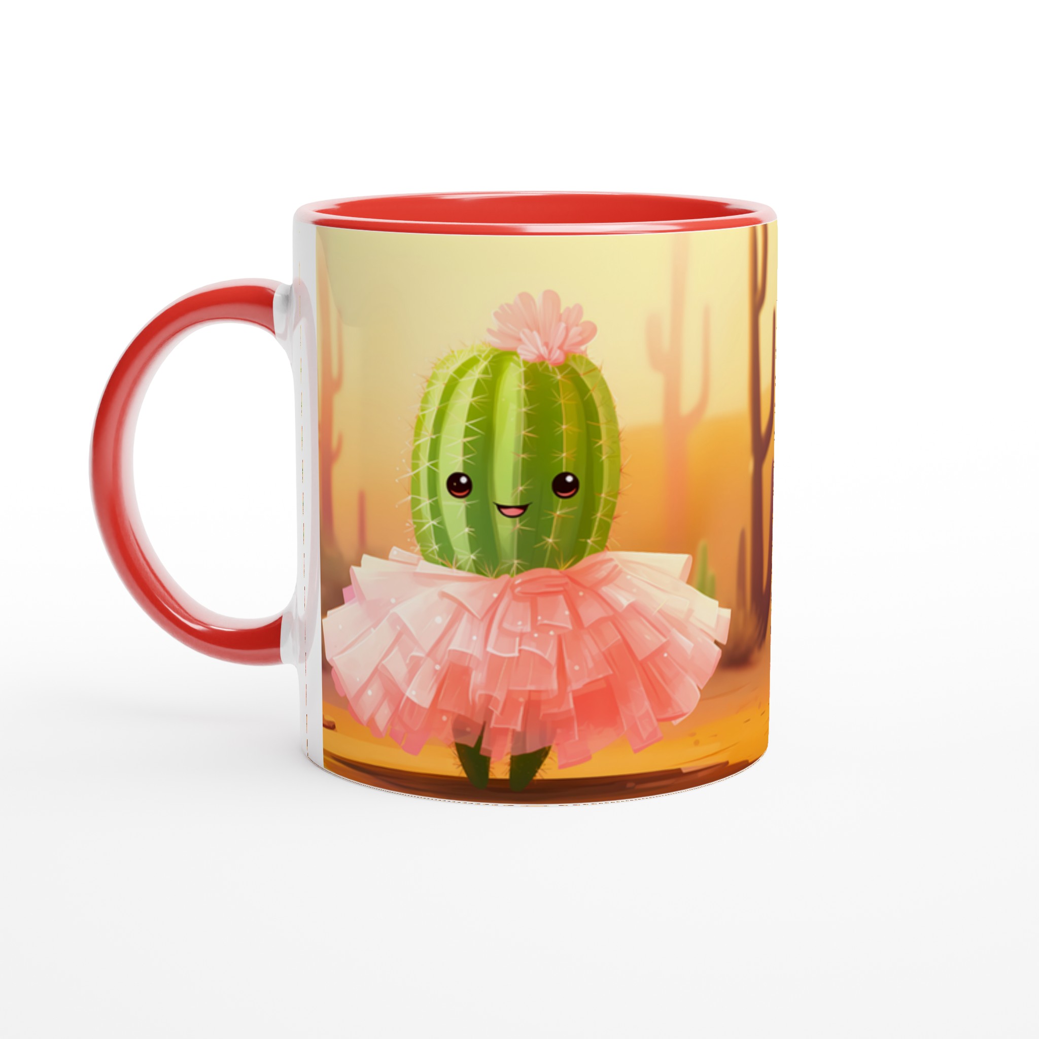 Söt Kaktus Ballerina Kaffemugg – Förtjusande Kawaii Keramikmugg i ditt val av 7 färger 2 876a4271-b204-462f-86f0-7457ff29c52c