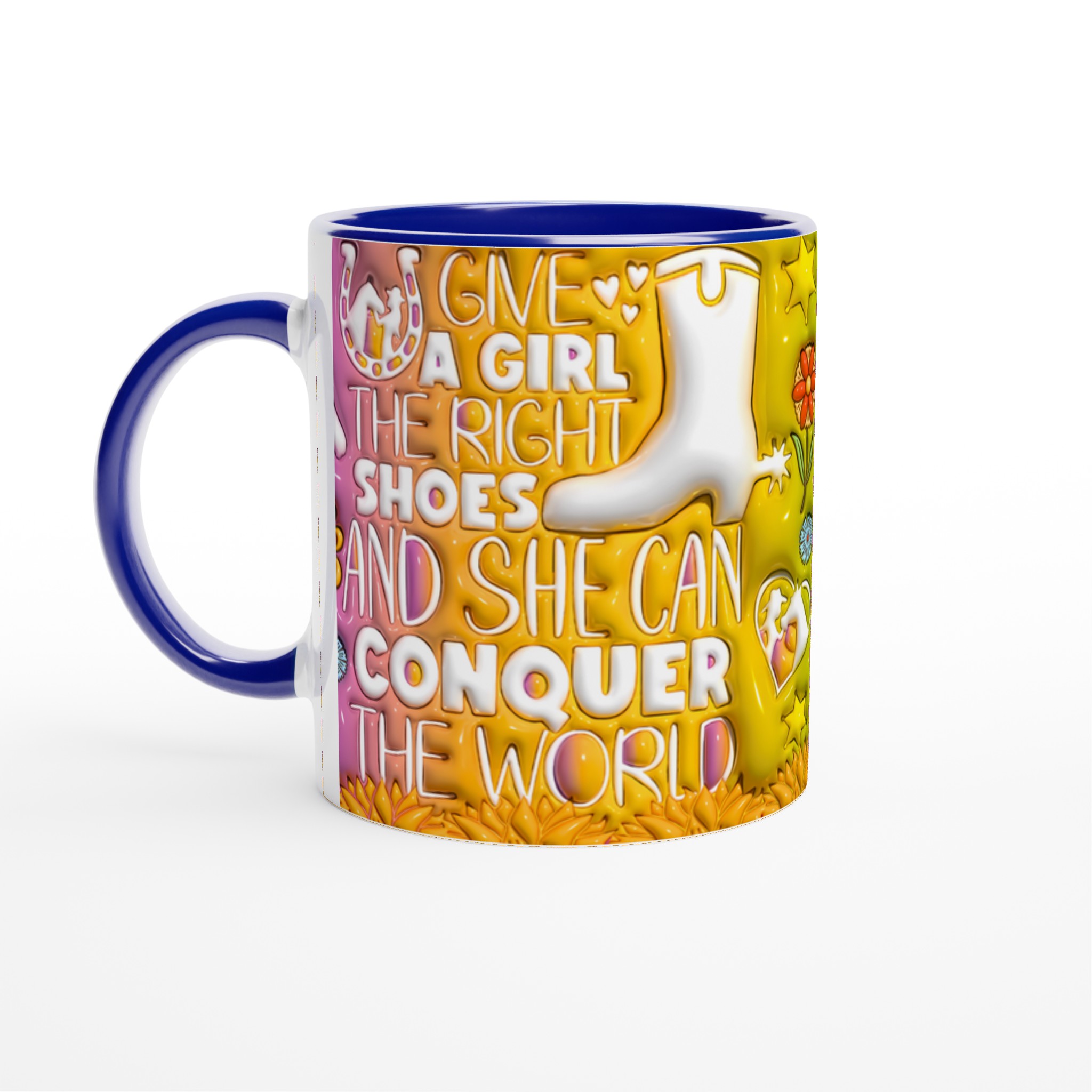 "Conquer the World" Western Chic Mugg – Inspirerande Keramikmugg i Klara Färger 4 8793dec7-7c91-4135-9e94-40a71ef330a2
