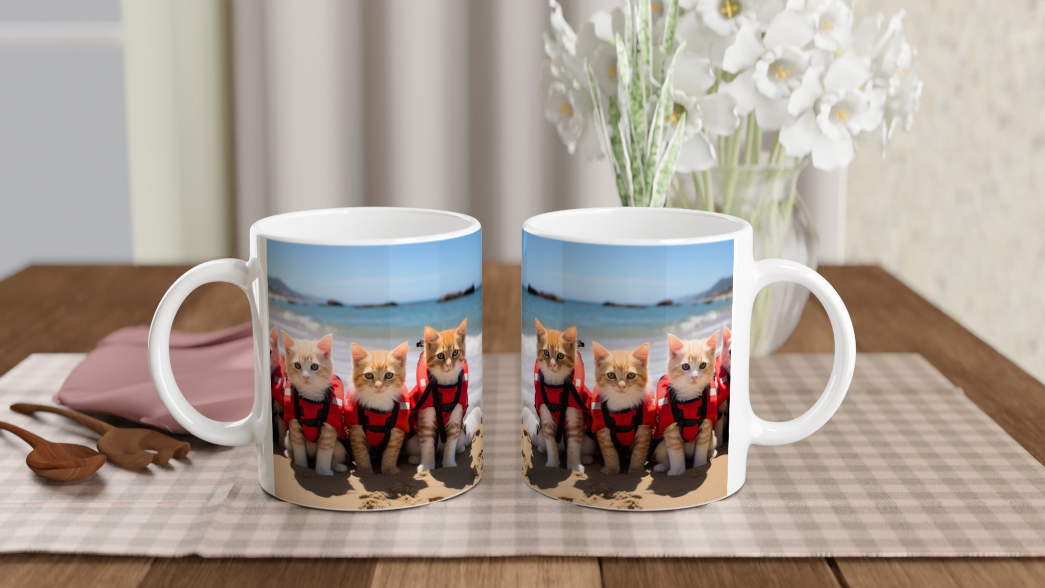 Söta Livräddar Katter Muggen – 11oz Keramisk Mugg för Soliga Kaffestunder, Välj din Färg! 10 879688de-fbfc-4559-bb4e-c4f5fe8a1fde