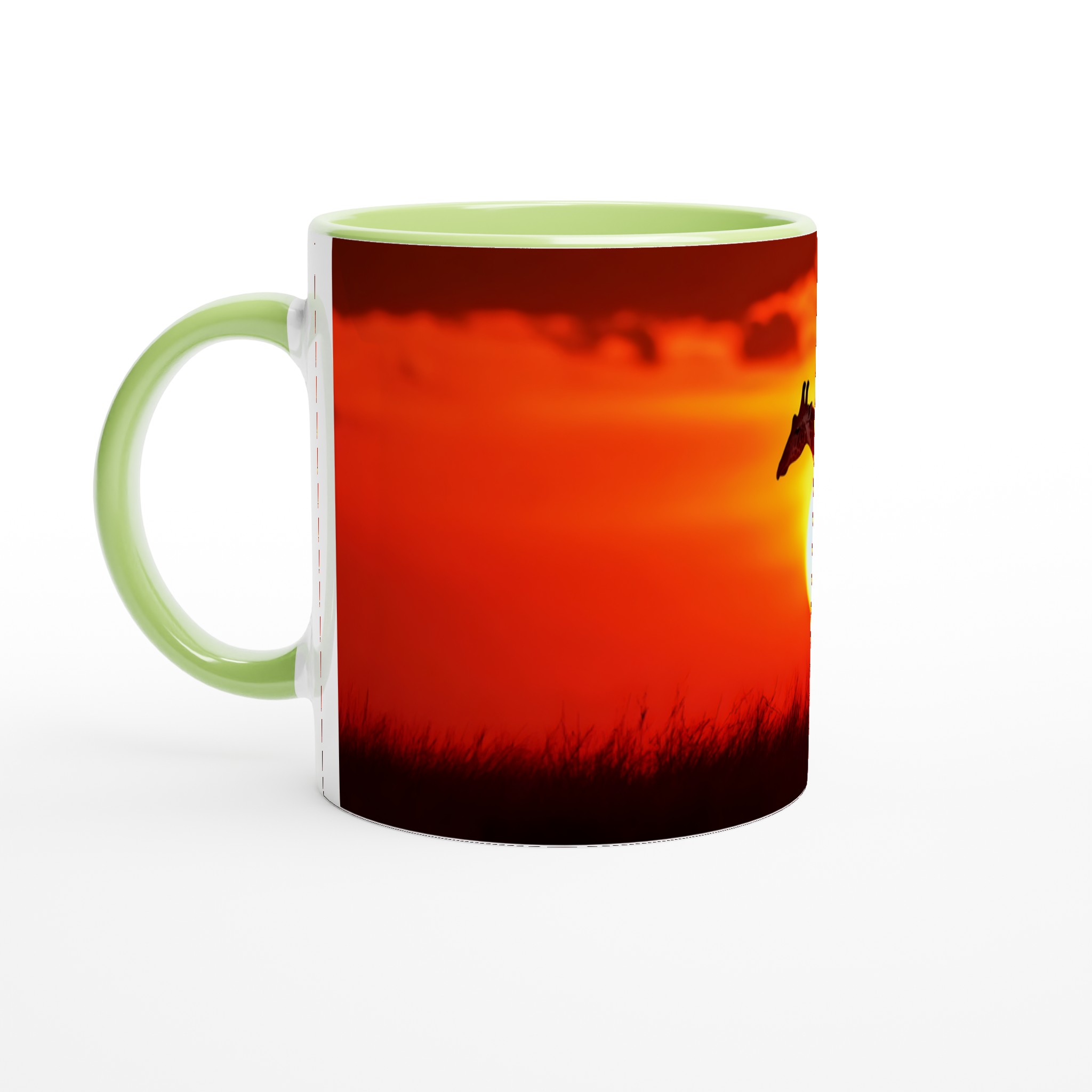 Giraffe Solnedgång Mugg – 11oz Keramisk Kaffemugg i Olika Färger 7 87ab16c3-8de2-42d3-bdd7-ee09a51c56f6