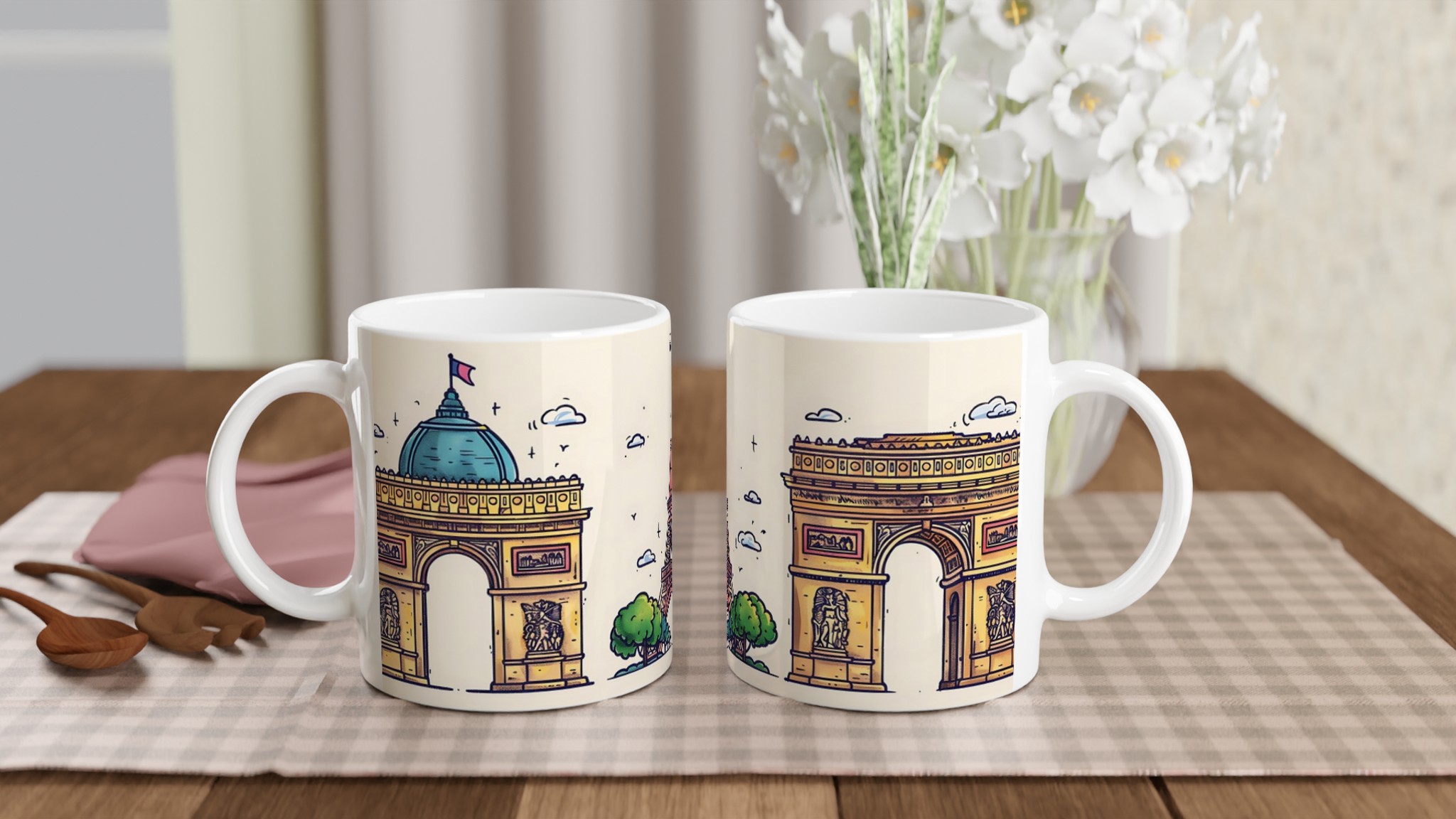 Paris Landmarks Keramikmugg - Eiffeltornet, Triumfbågen & Invaliddomen - Välj din färg! 10 87c6e151-1c05-4f5f-a081-edd723e6bc4c