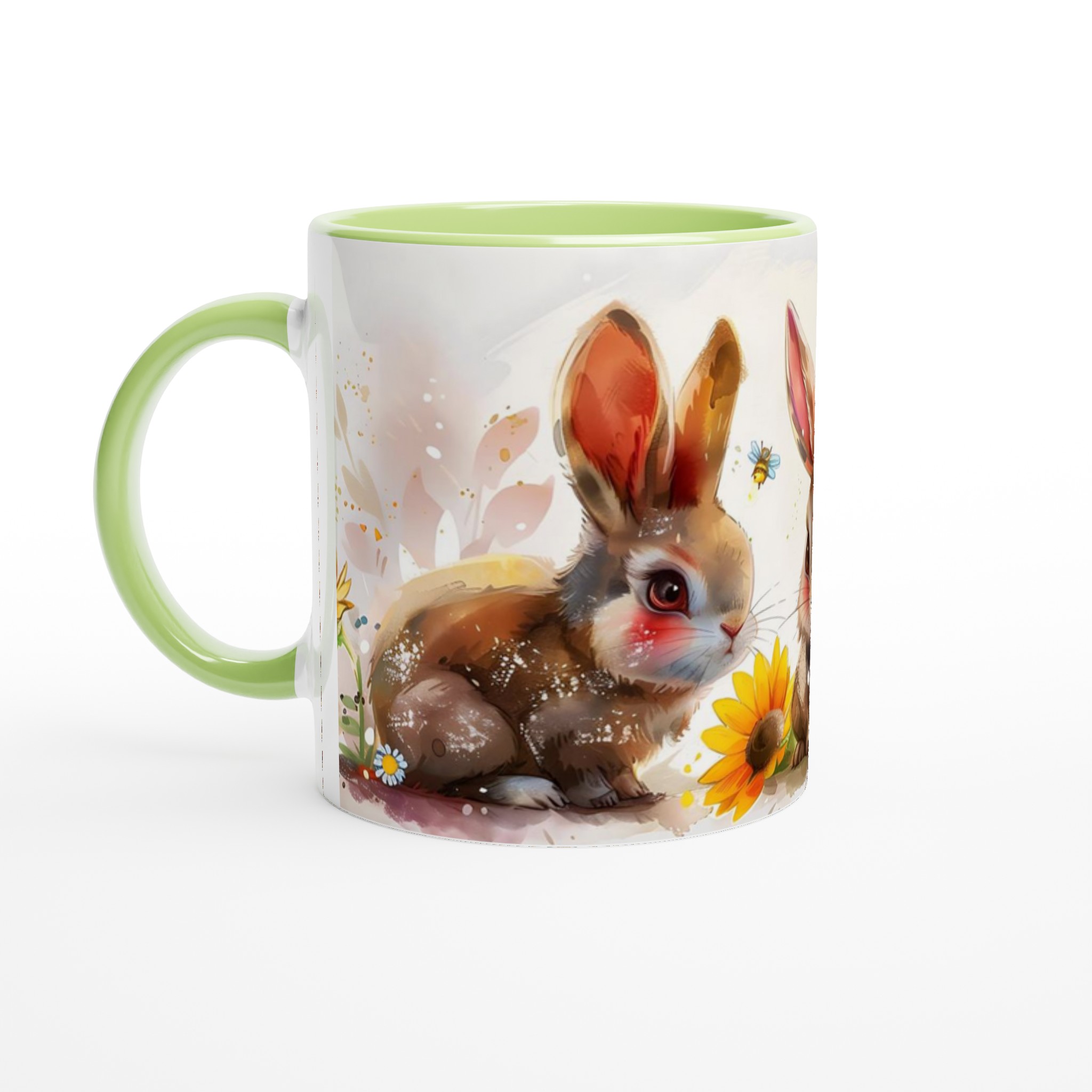 Söta Vattenfärgs Kaniner Mugg – Charmig 11oz Keramikmugg i ditt val av sju livfulla färger 3 882ee136-90ec-41af-95b2-c35982de0f8c
