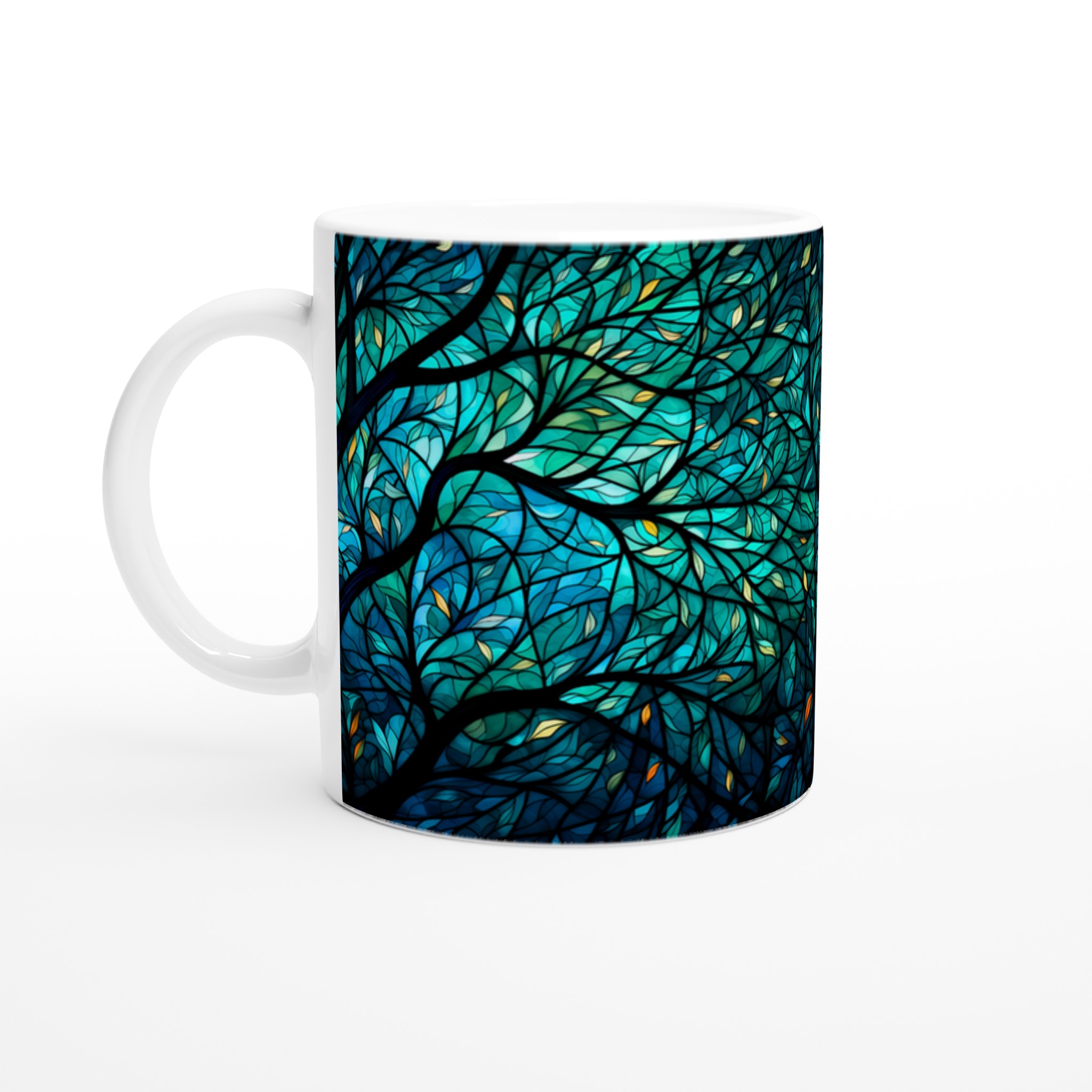 Förtrollande Skogsglans Mugg – Konstnärlig Keramikmugg i Glasmosaik Design, 11oz 1 88a904d3-2958-4709-bac6-4a6bff702598