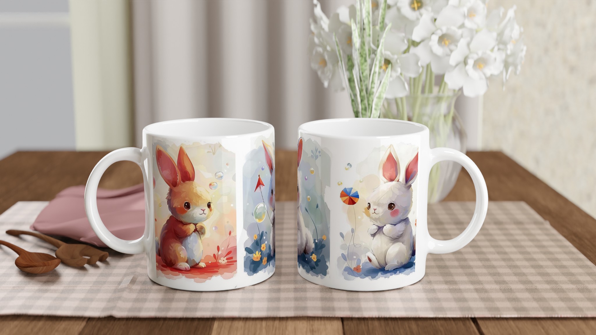 Söta Akvarellkaniner Mugg – Charmig 11oz Keramikmugg i Valfri Färg 10 89f92ff3-d1eb-4302-b1b9-a80bf978188a