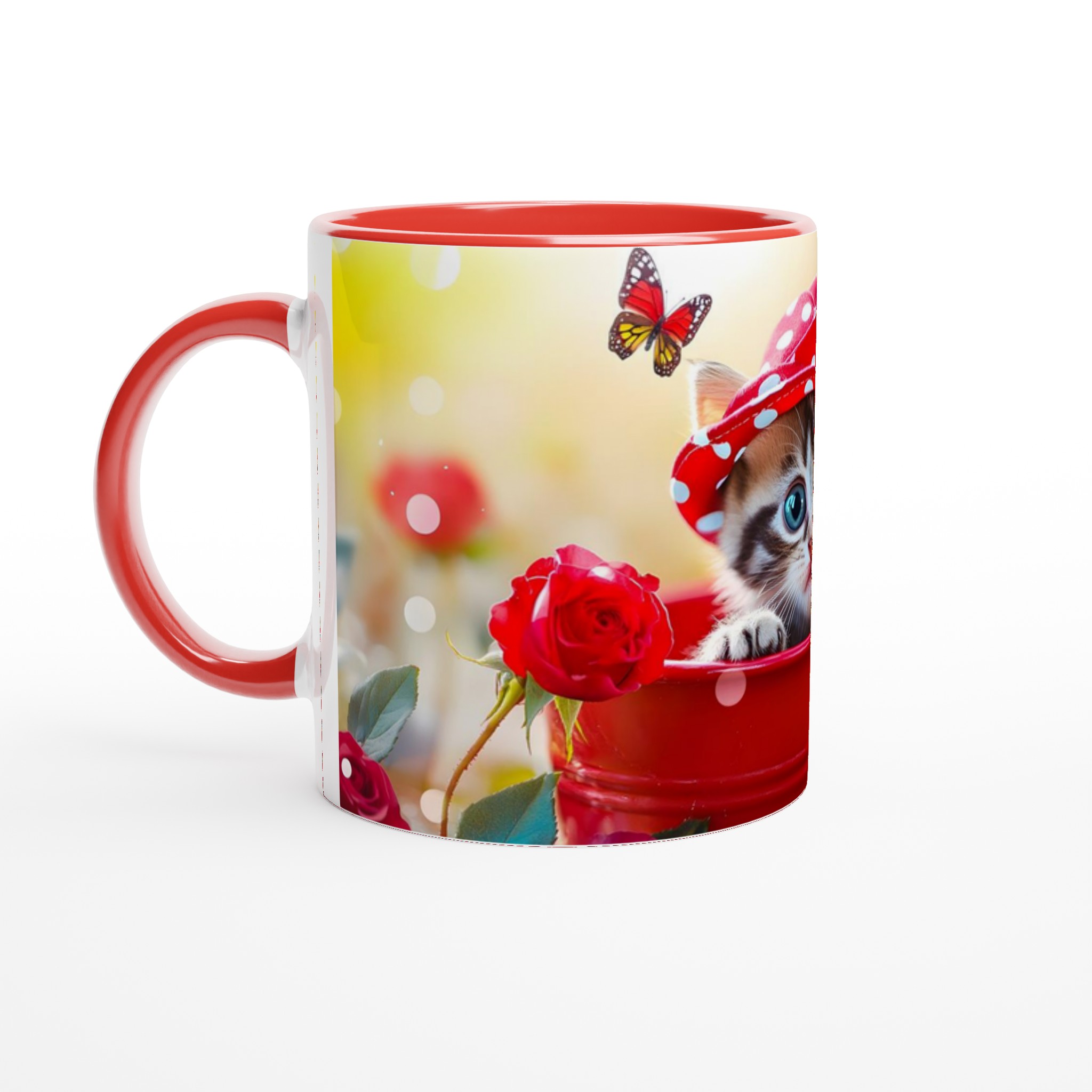 Söt kattunge i hatt 11oz Keramisk Mugg – Personlig design i 7 livfulla färger för kattälskaren 2 8a39d2cb-b31a-4e17-9fa2-589948da4c5f