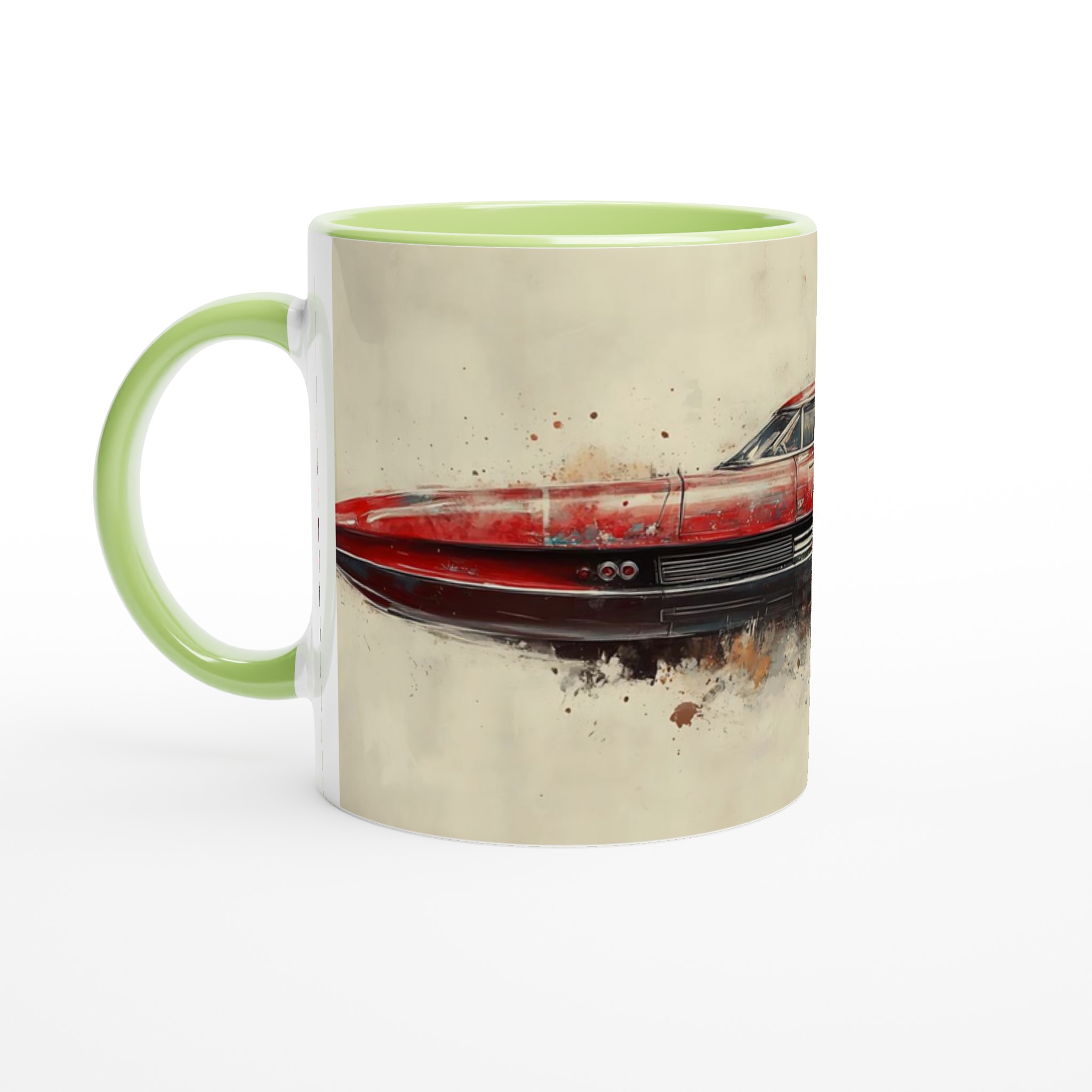 Retro Futurism: Jet Car Art Keramikmugg – Välj bland 7 levande färger för din unika stil 6 8adbbbfb-4556-44ad-82b5-c53d13c29bb3
