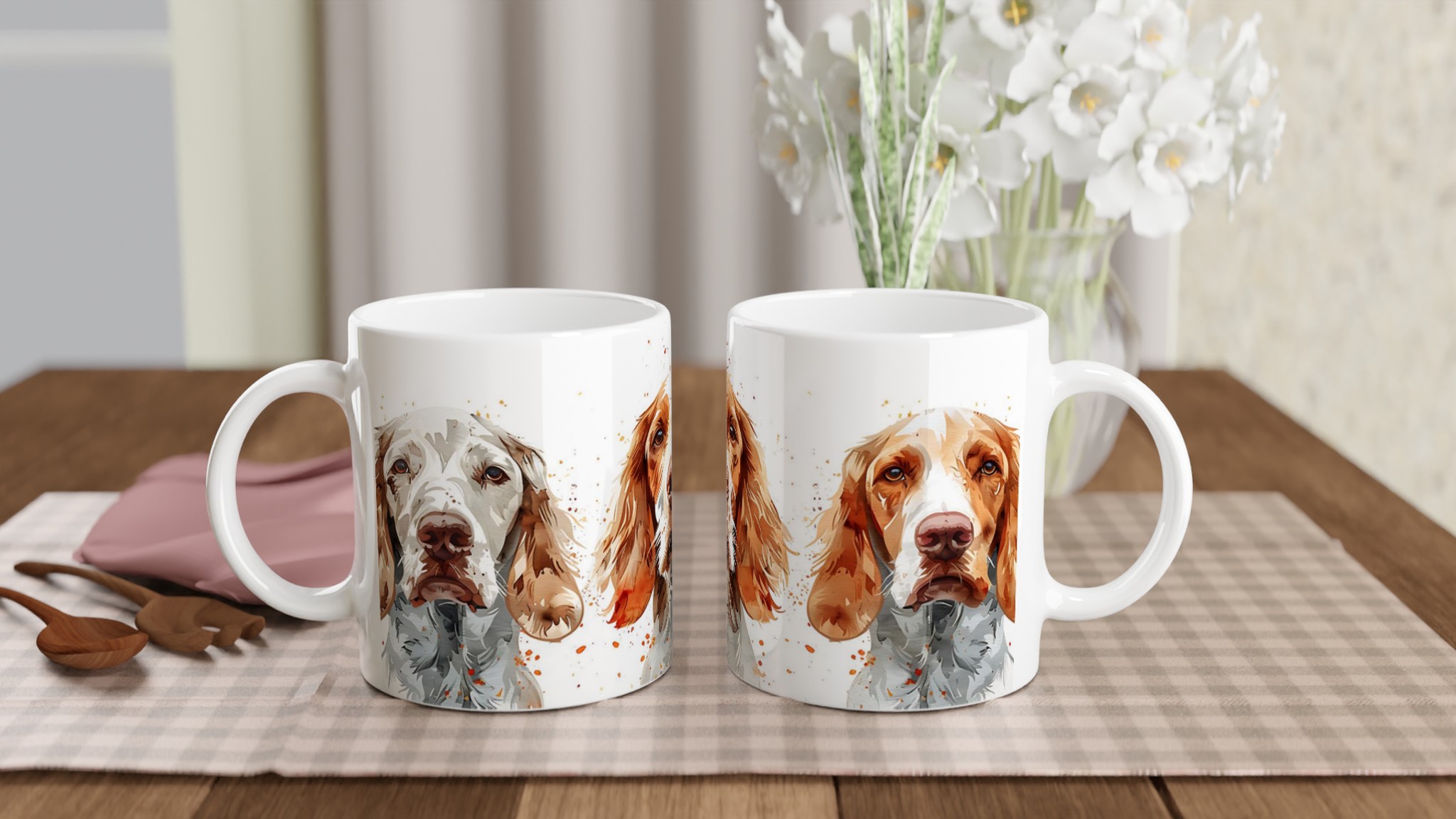 Vattenfärgs-Spaniel Keramikmugg – Perfekt för hundälskare i sju färger 10 8b7505e2-003d-4deb-8850-ad1a8972a2f1