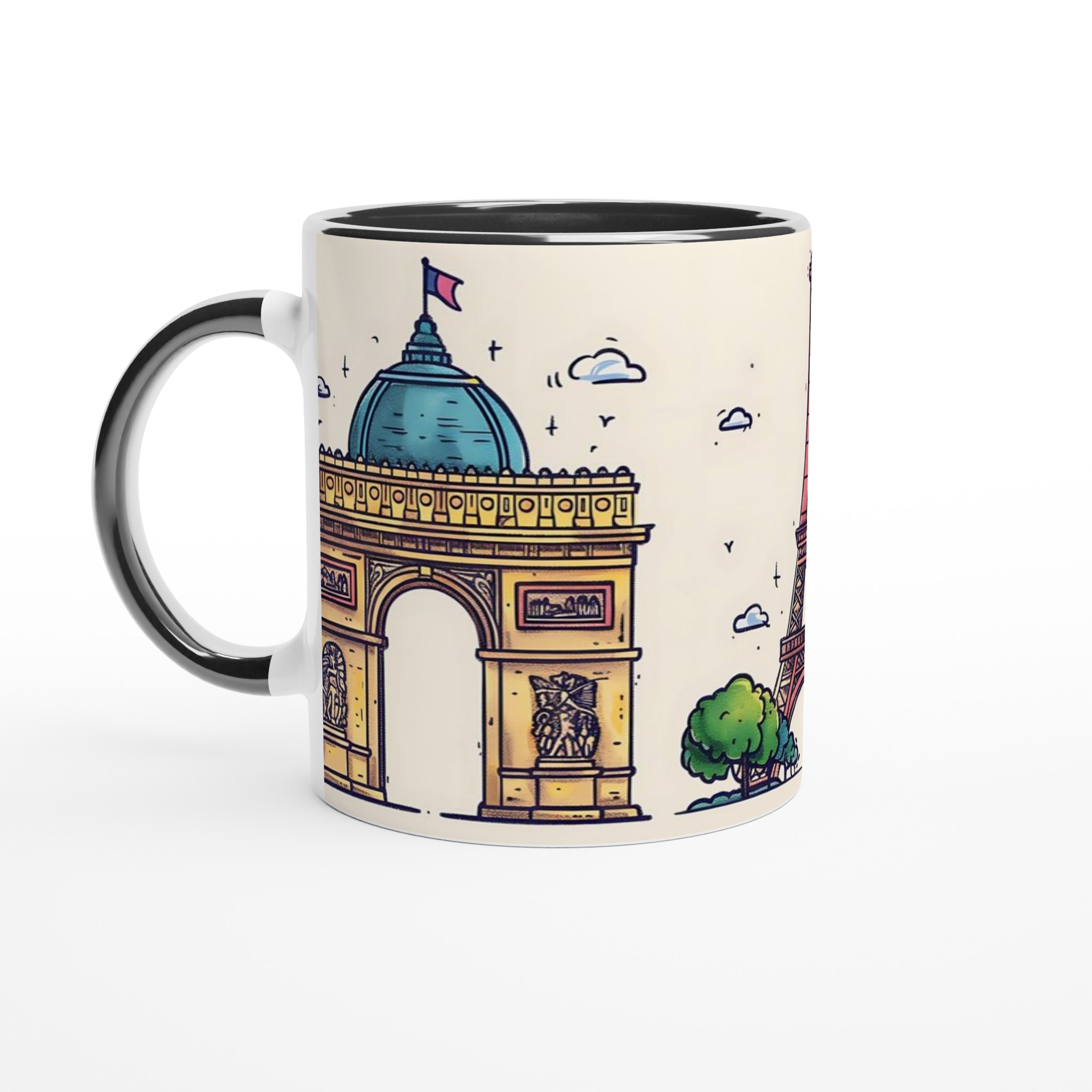 Paris Landmarks Keramikmugg - Eiffeltornet, Triumfbågen & Invaliddomen - Välj din färg! 7 8bcfd014-390c-46c9-8508-394d9eec8093