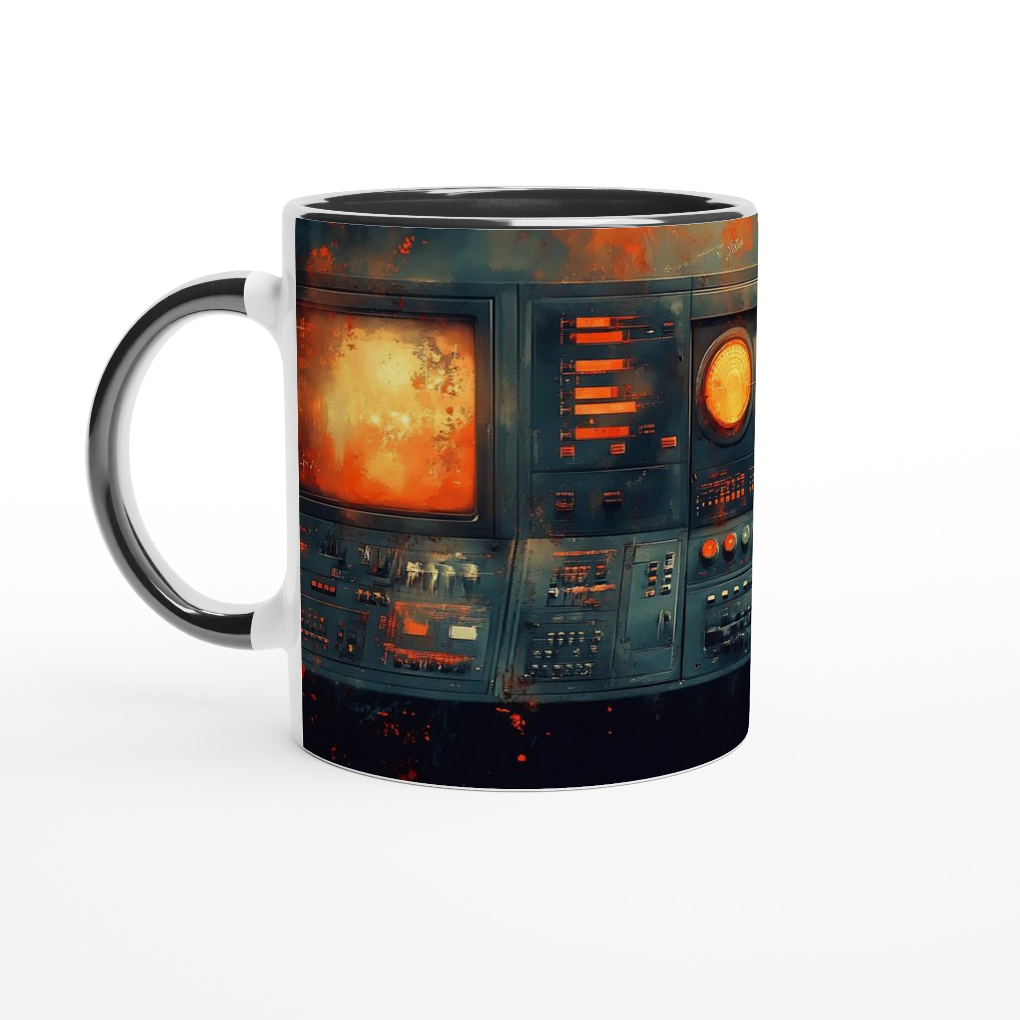 Retro Sci-Fi Kontrollpanel Mugg – 11 oz Keramisk Kaffemugg i ditt val av färger 4 8c3e2922-33e3-45af-ad55-95cbe2d3e66b