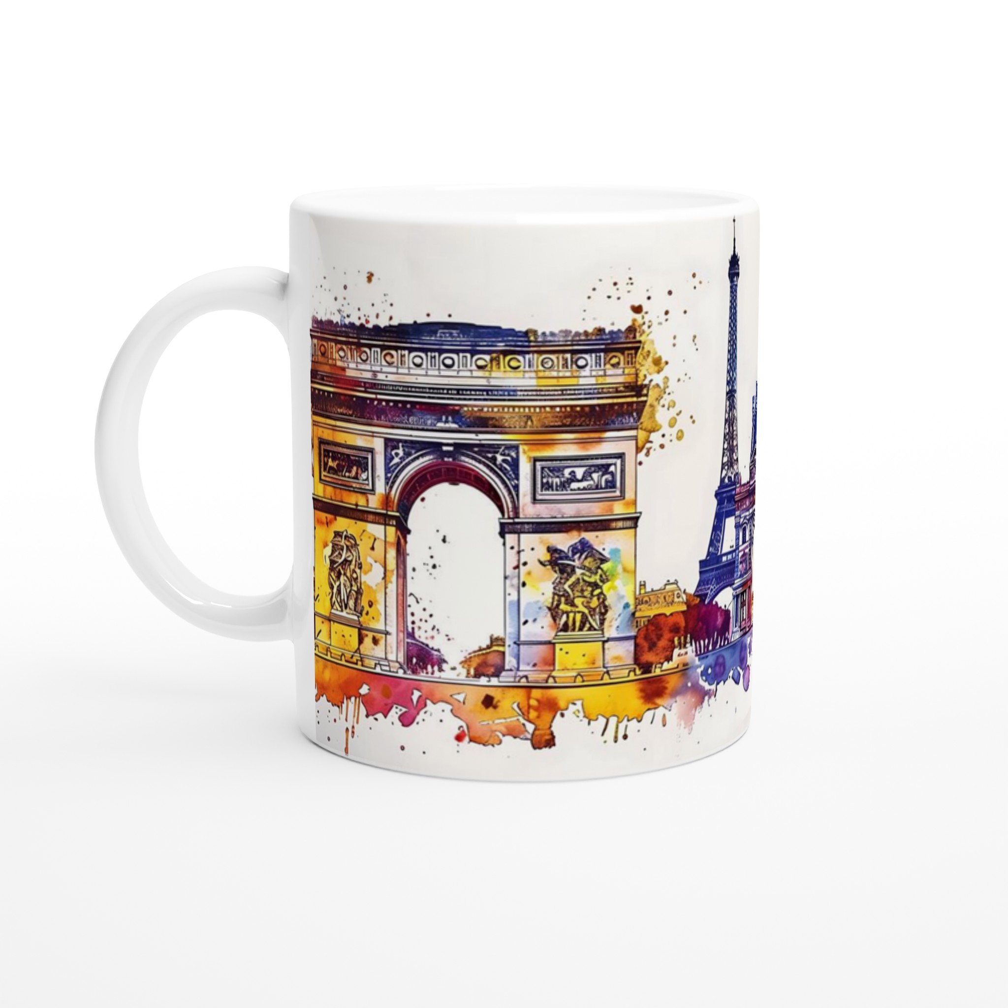 Paris Akvarell Stadssiluett Mugg - Konstnärlig Kaffekopp med Ikoniska Landmärken 1 8c4ad5bb-be5b-49b5-b5a0-58acf883fb8c