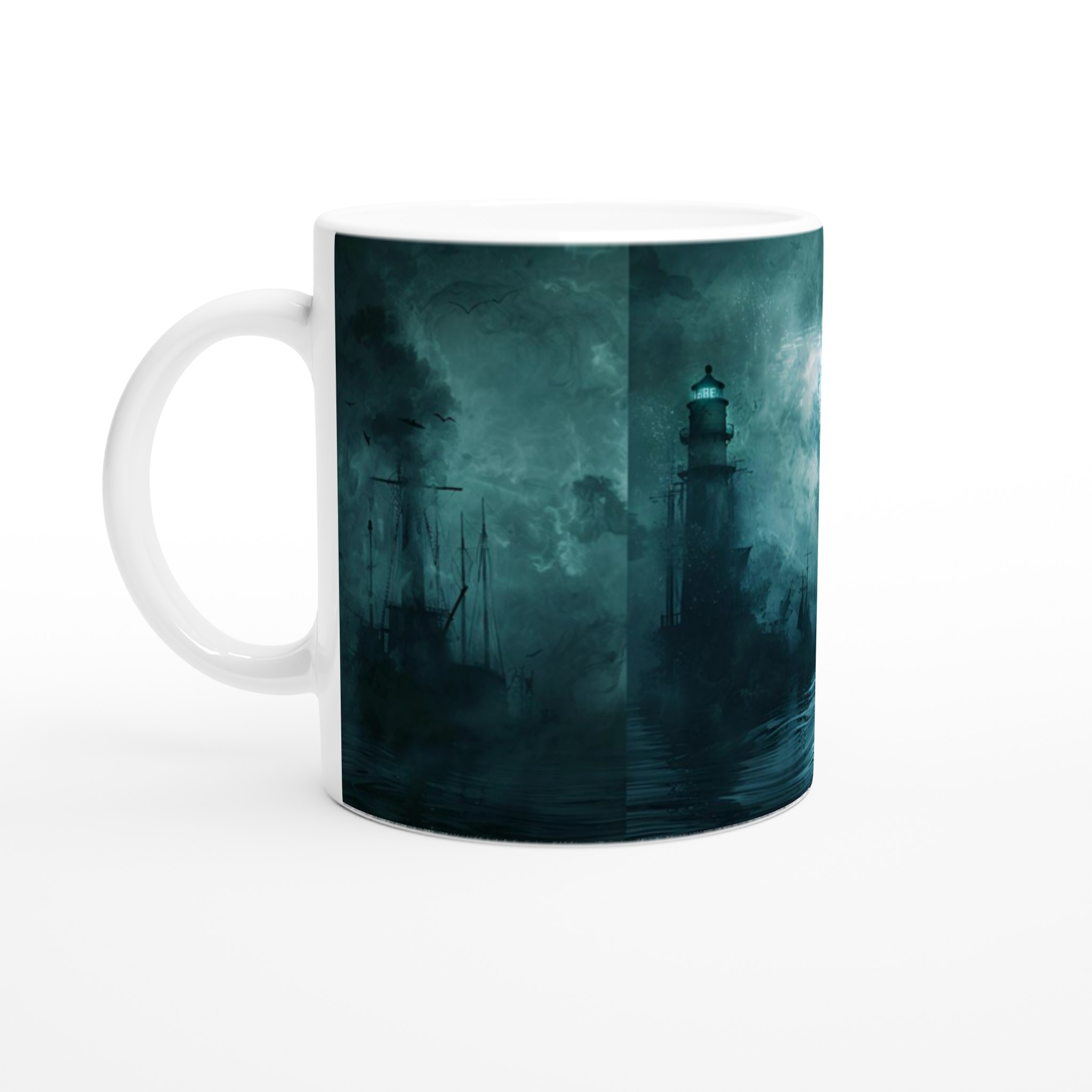 Mystical Lighthouse Ceramic Mug – 11oz in Your Choice of Ceramic Hues 1 8c70050d-1c2e-4332-bd7c-e0c1c3065c0a