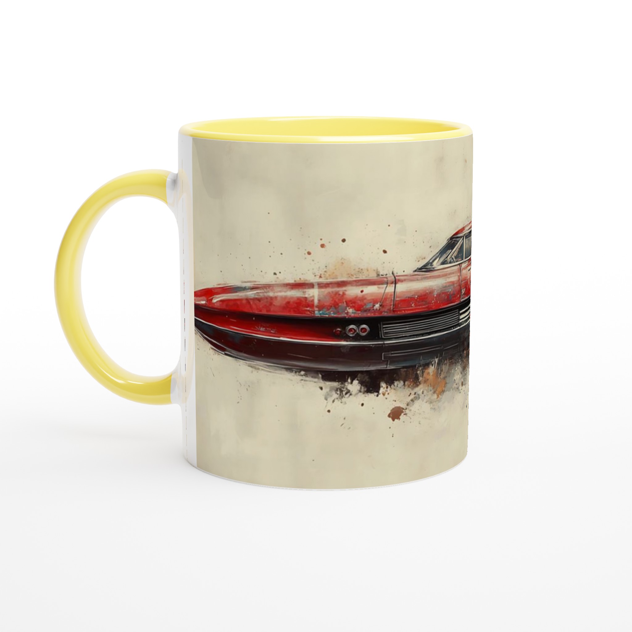 Retro Futurism: Jet Car Art Keramikmugg – Välj bland 7 levande färger för din unika stil 3 8c879543-fbee-4130-8ba8-9f06717069e3