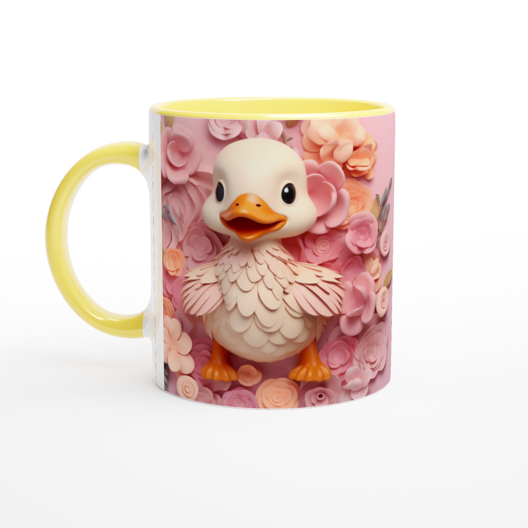 Söt Anka Keramikmugg – Rosa Blomdesign, 11 oz. Välj din färg! 5 8c88a5a0-3a97-4997-abde-7875468737c4