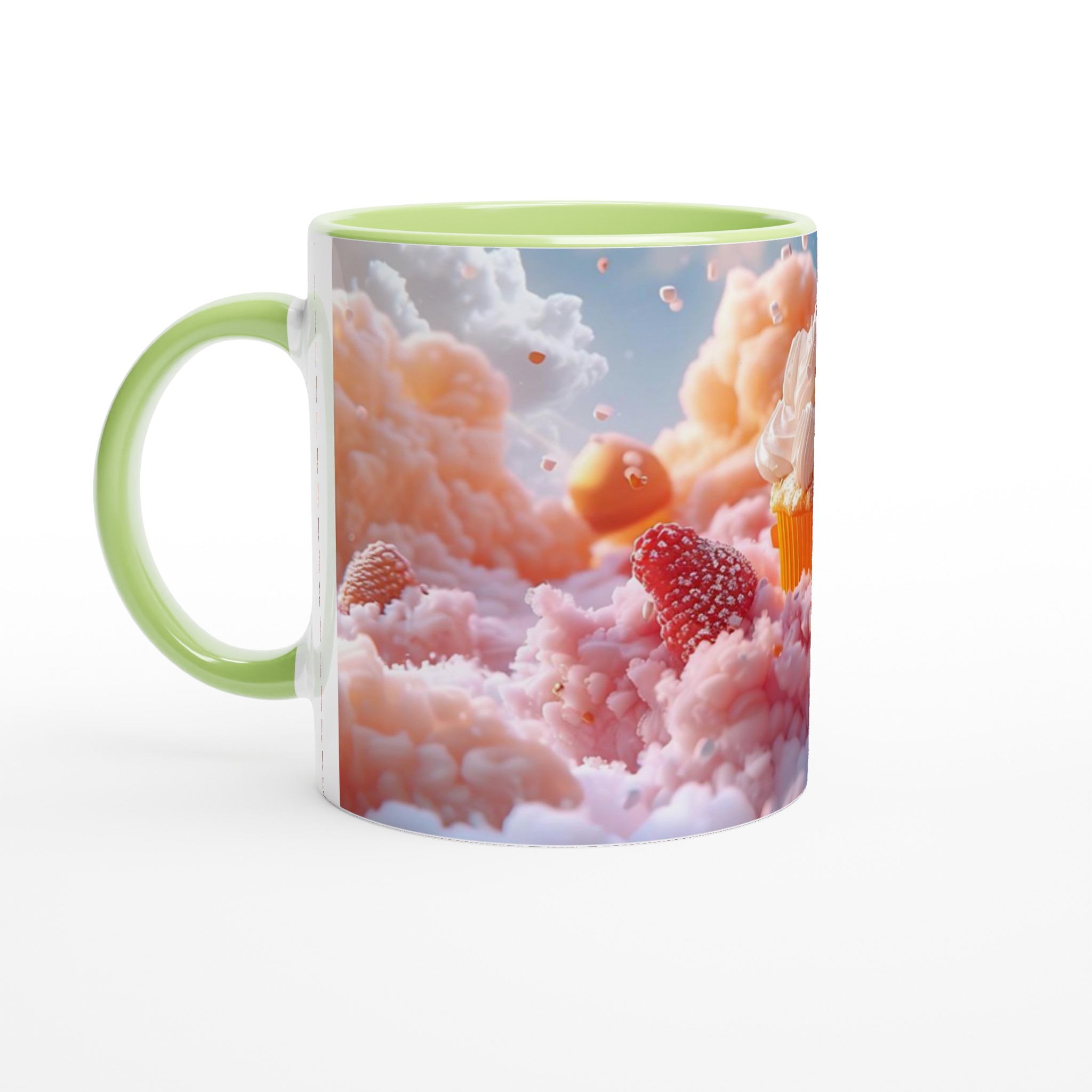 Drömsk Cupcake 11oz Keramikmugg – Pastellrosa Moln och Hallonmagi i Ditt Val av Färg 3 8cadac89-0ed3-43a5-aa01-fd90a4080a3b