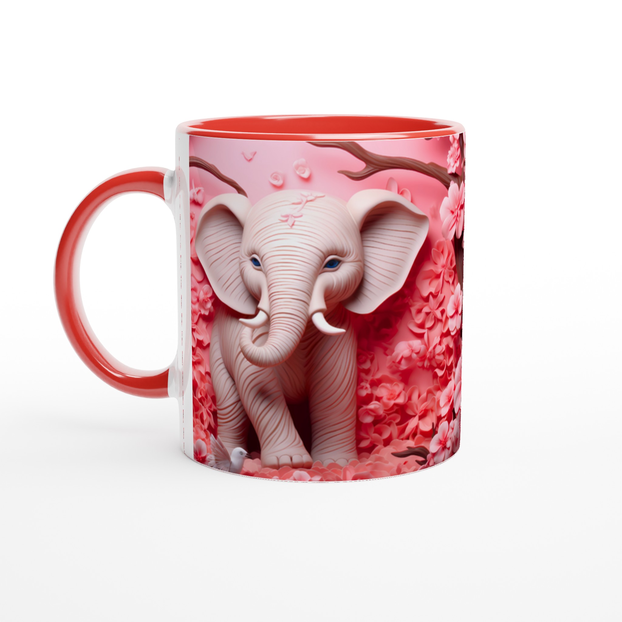 Rosa Drömmar Keramikmugg - Elegant Elefant & Blomsterdesign i 11oz 2 8cc6f050-1c9a-49d4-9930-133beabef5f1