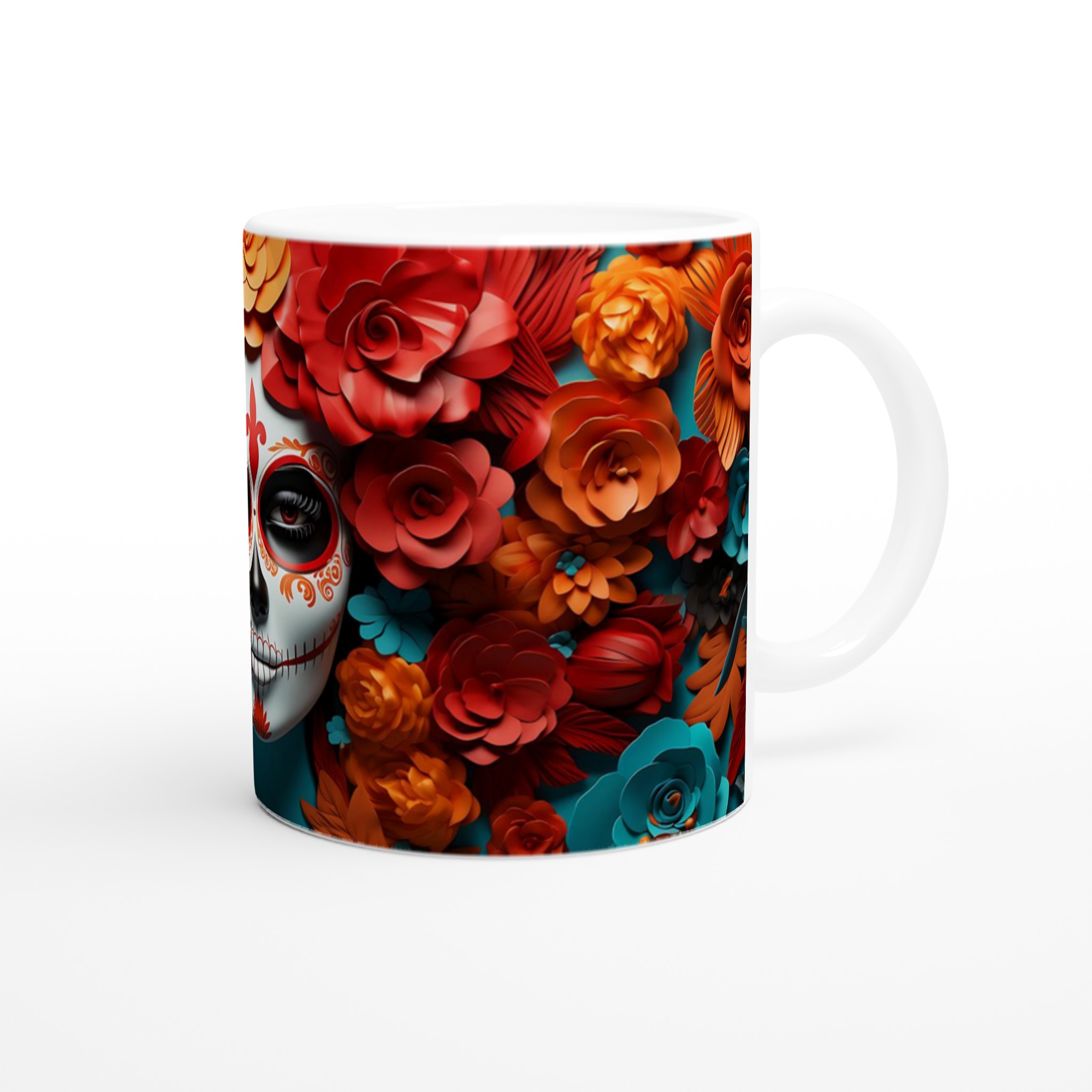 Färgsprakande Día de los Muertos Mugg – 11oz Keramikmugg för kaffe och te i din favoritfärg 9 8cc9095b-f7aa-4088-af53-34dd09871673
