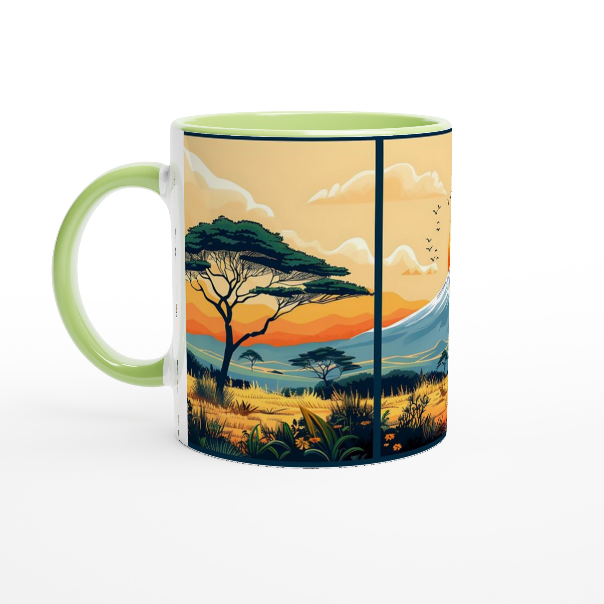 Kilimanjaro Solnedgång: Konstfull 11oz Keramisk Mugg – Välj bland 7 Livfulla Färger 3 8d5ca96c-bd1e-4dec-9133-5e770868f22c