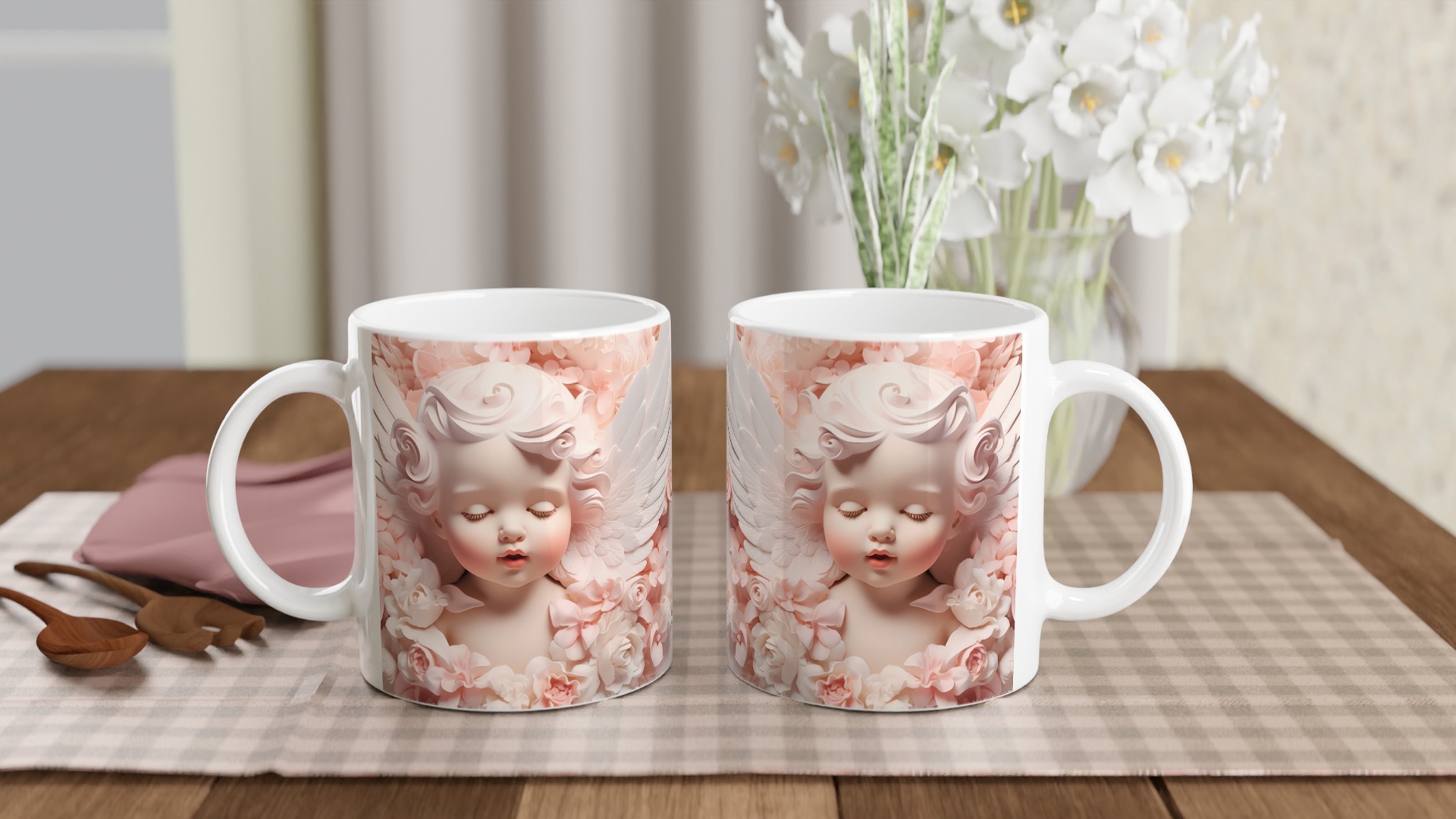 Änglalik Keramisk Mugg – Drömska Pasteller & Vingprydda Motiv | 11 oz Kaffemugg i Din Valfria Färg 10 8d8e78b6-9545-46ca-bc3b-b4a44bd49455