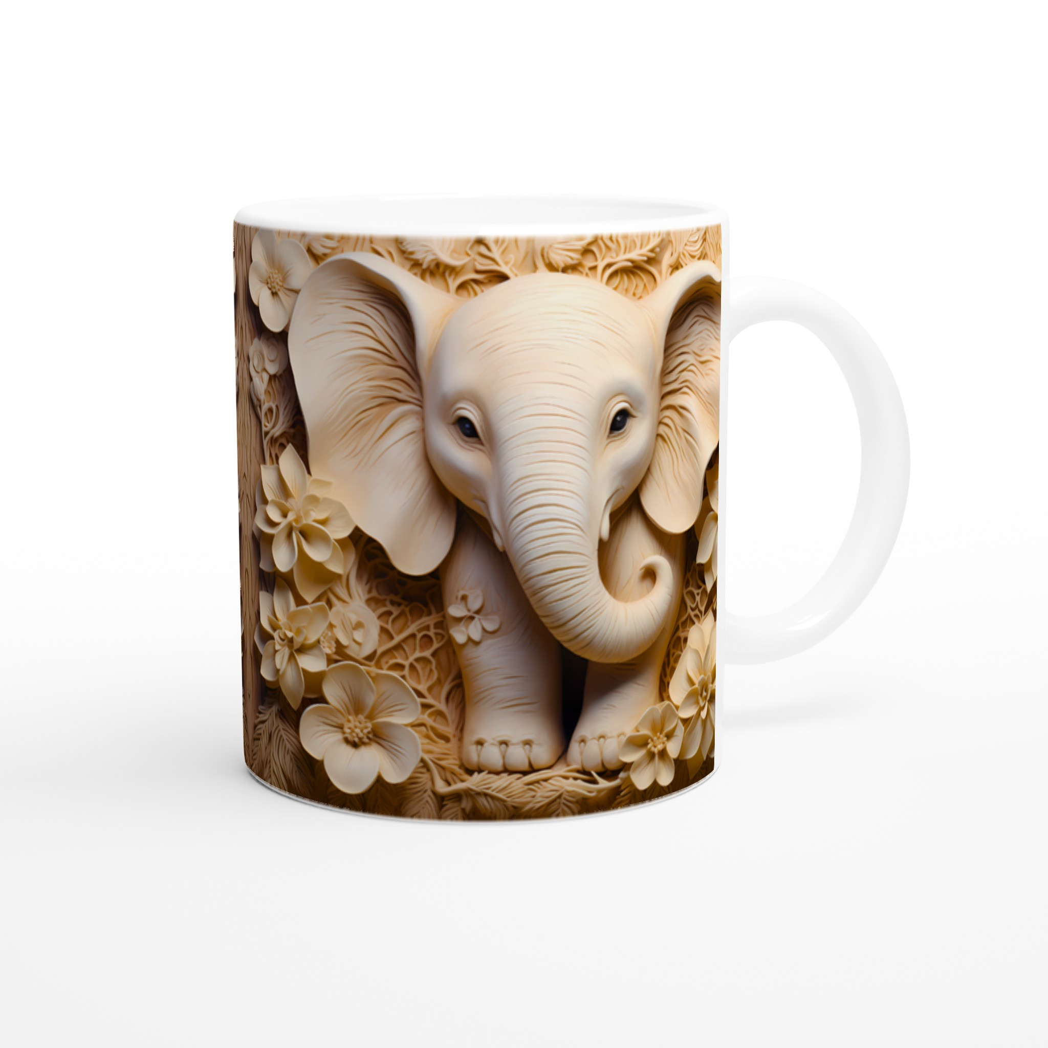 Elefant & Blommor 11oz Keramikmugg – Elegant Naturdesign i Din Favoritfärg 9 8dcccc67-e7cc-4228-8020-a216495b5df2