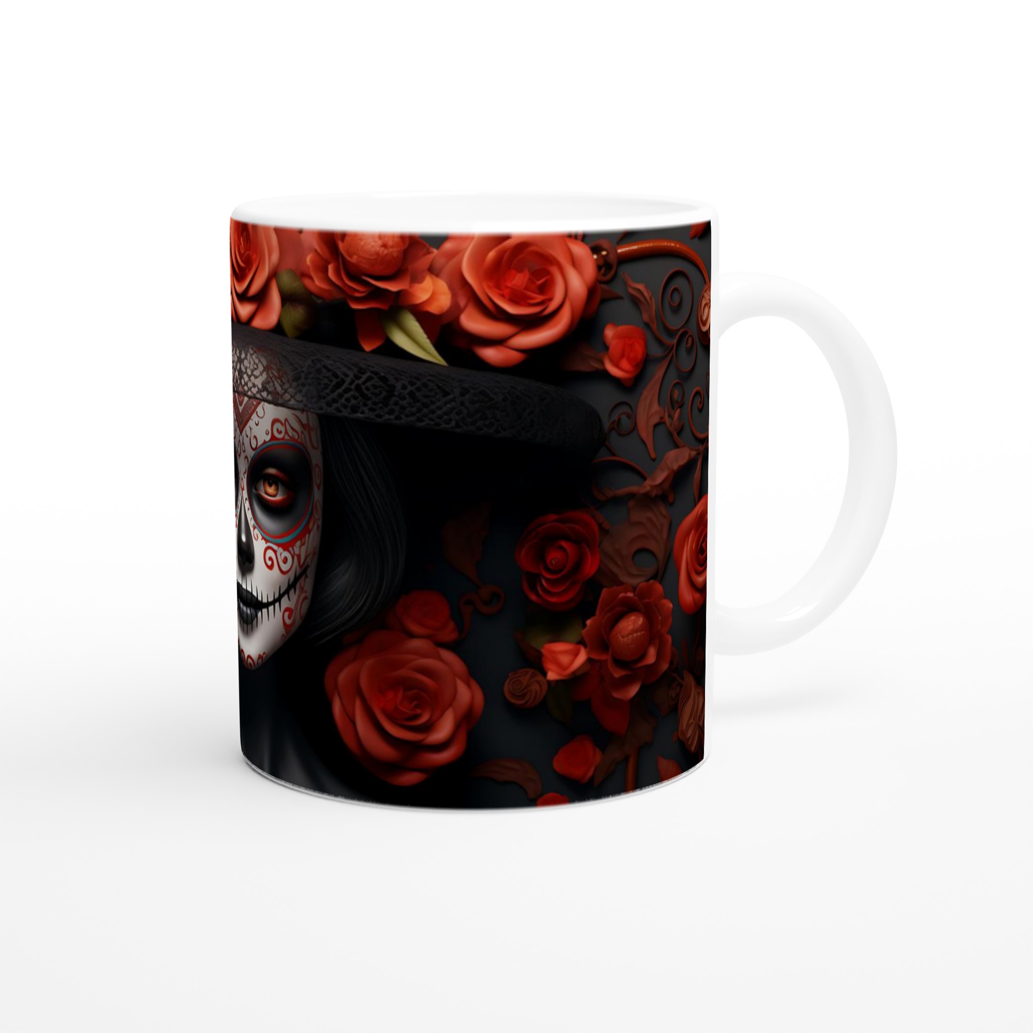 Catrina Day of the Dead 11oz Keramikmugg – Elegant Design för Kaffe & Te i Sju Färgval 9 8e26dee9-56a4-4834-9146-340830e5bddf