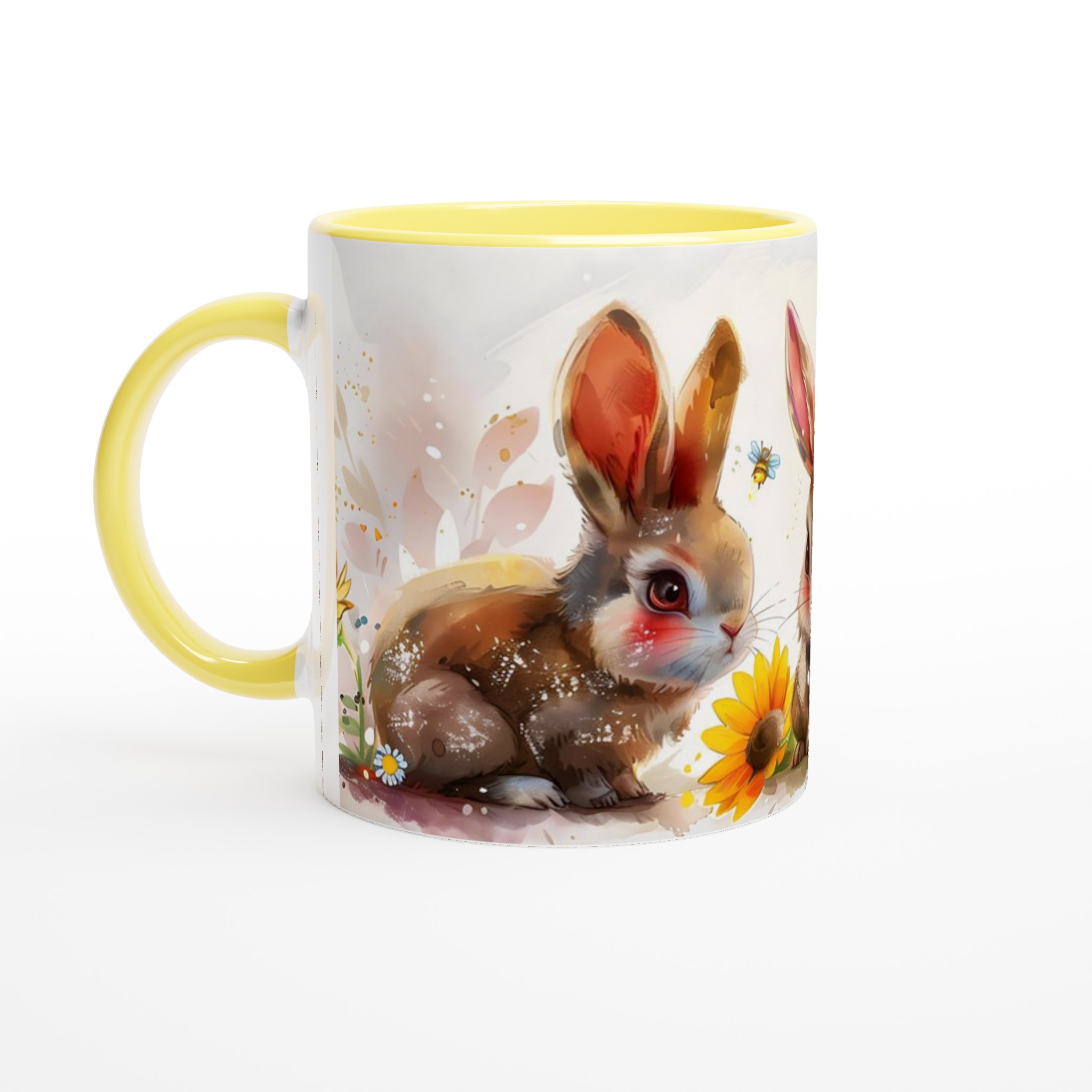 Söta Vattenfärgs Kaniner Mugg – Charmig 11oz Keramikmugg i ditt val av sju livfulla färger 5 8e297429-4019-4814-b9df-d1dd48103f64