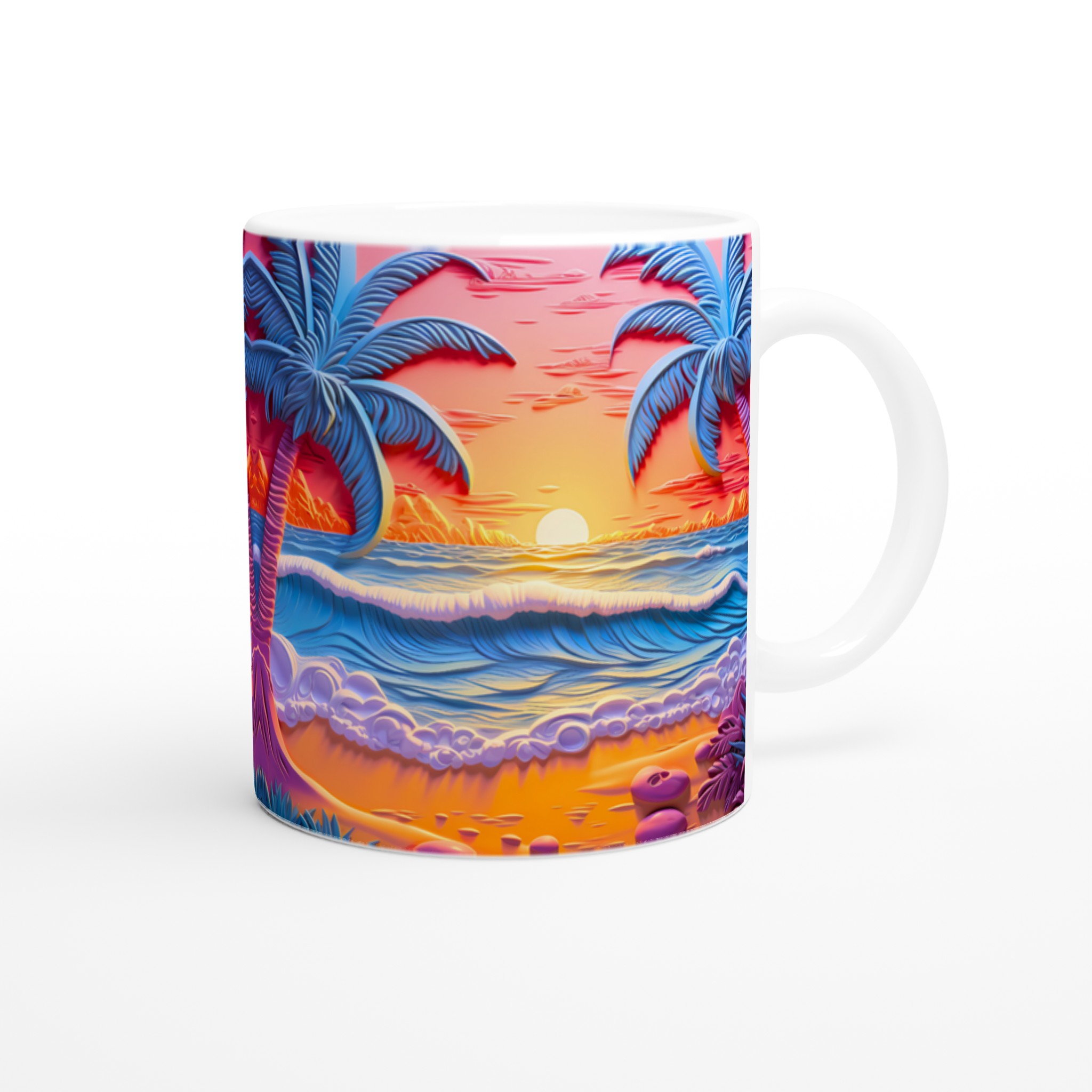 Tropisk Drömmugg – 11oz Keramikmugg med Pastell Palmstrand & Solnedgång 9 8e7cbbbc-b5d8-4f3d-aa6b-c0b5cc9d20fa