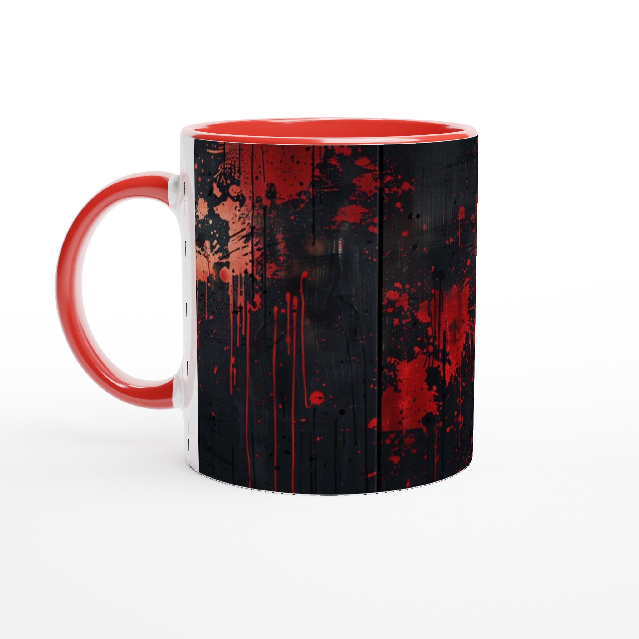 Red Splatter Art Mugg – 11oz Keramisk Mugg med Gotisk Grunge-design 2 8e9adc8c-9a02-40b7-b355-3eb80a677822