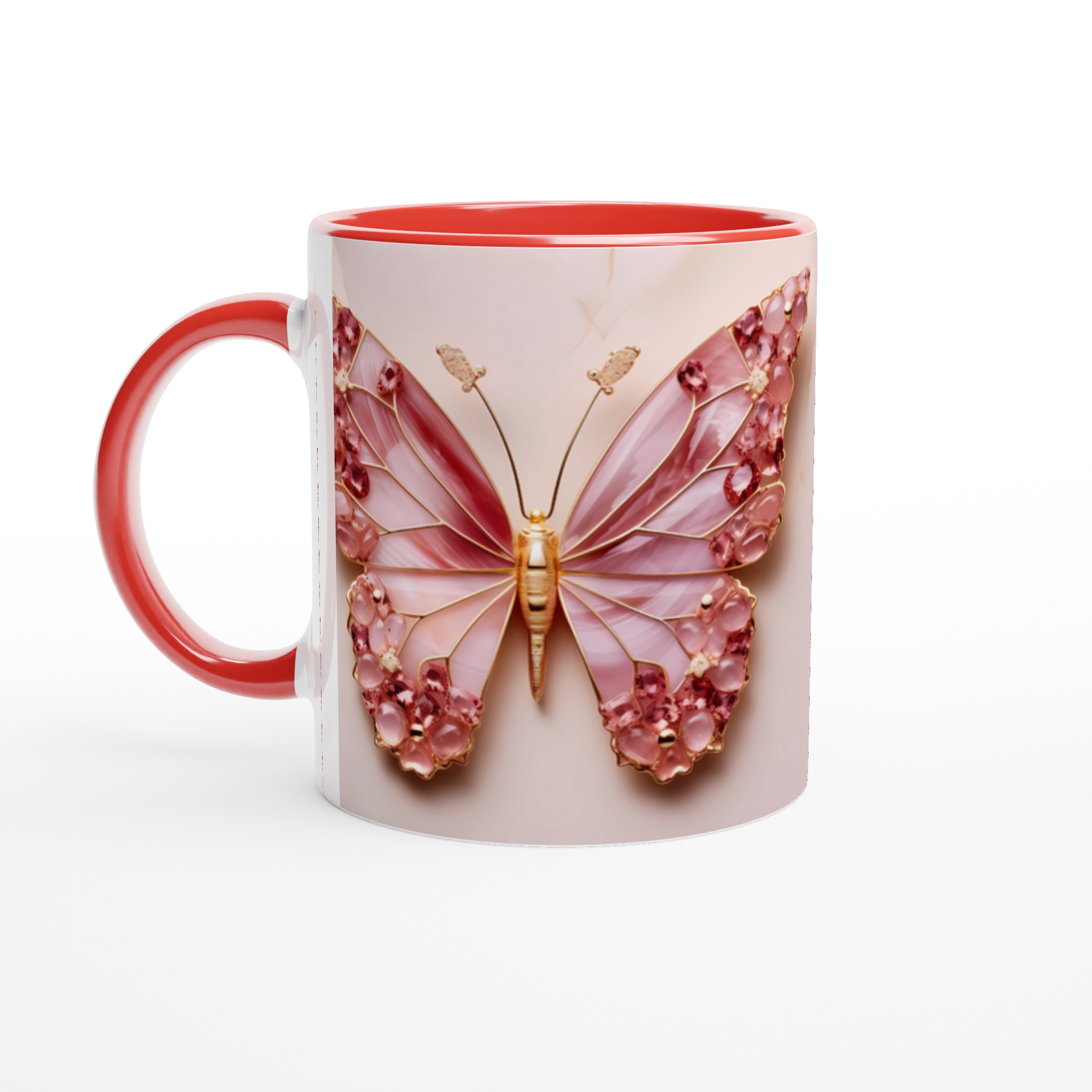 Lyxig Juvelbeklädd Fjärilsmugg – Keramisk 11oz Kaffemugg i Ditt Val av 7 Färger 2 8ea67e73-4809-4699-8c8a-6de057916785