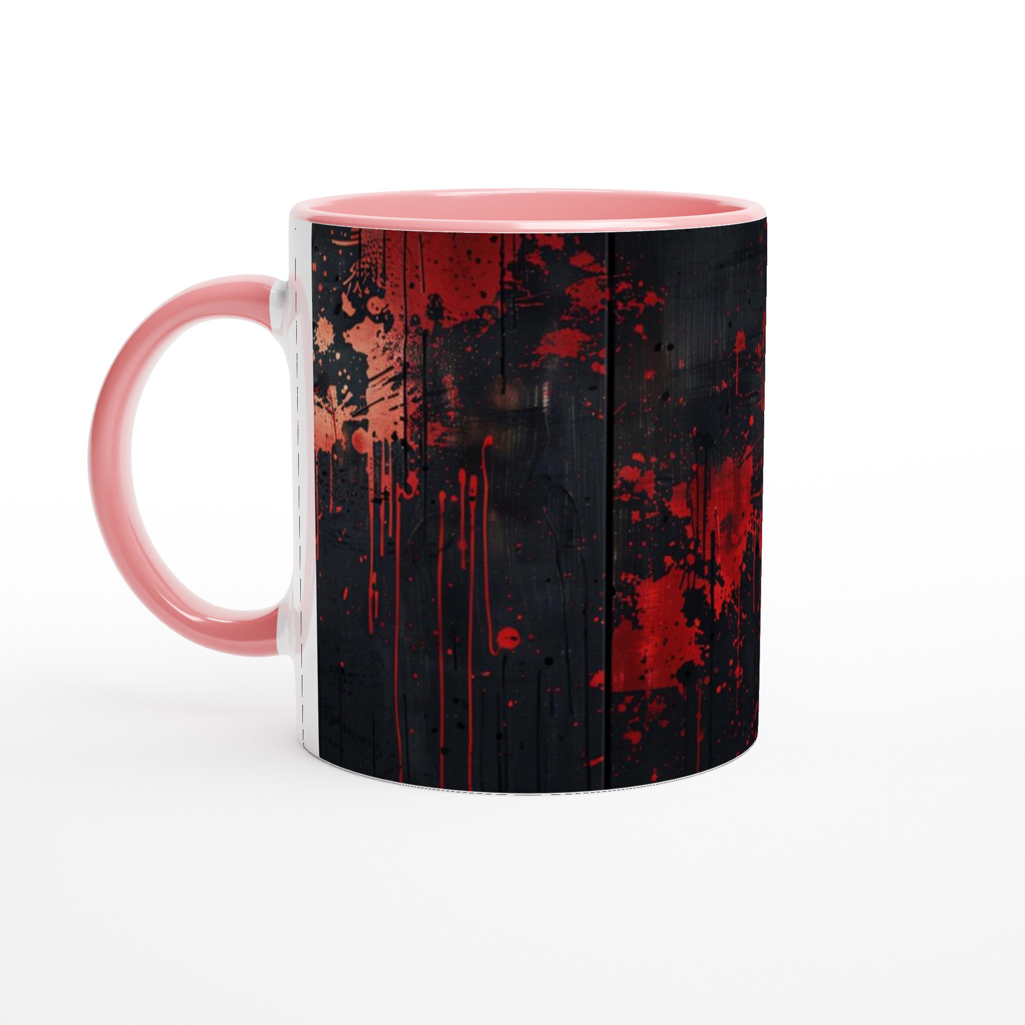Vit 11oz keramisk mugg med dramatisk röd och svart konstnärlig design – välj din färg för unik stil 6 8f6bc913-8d77-4588-88e5-b656fe0024b8