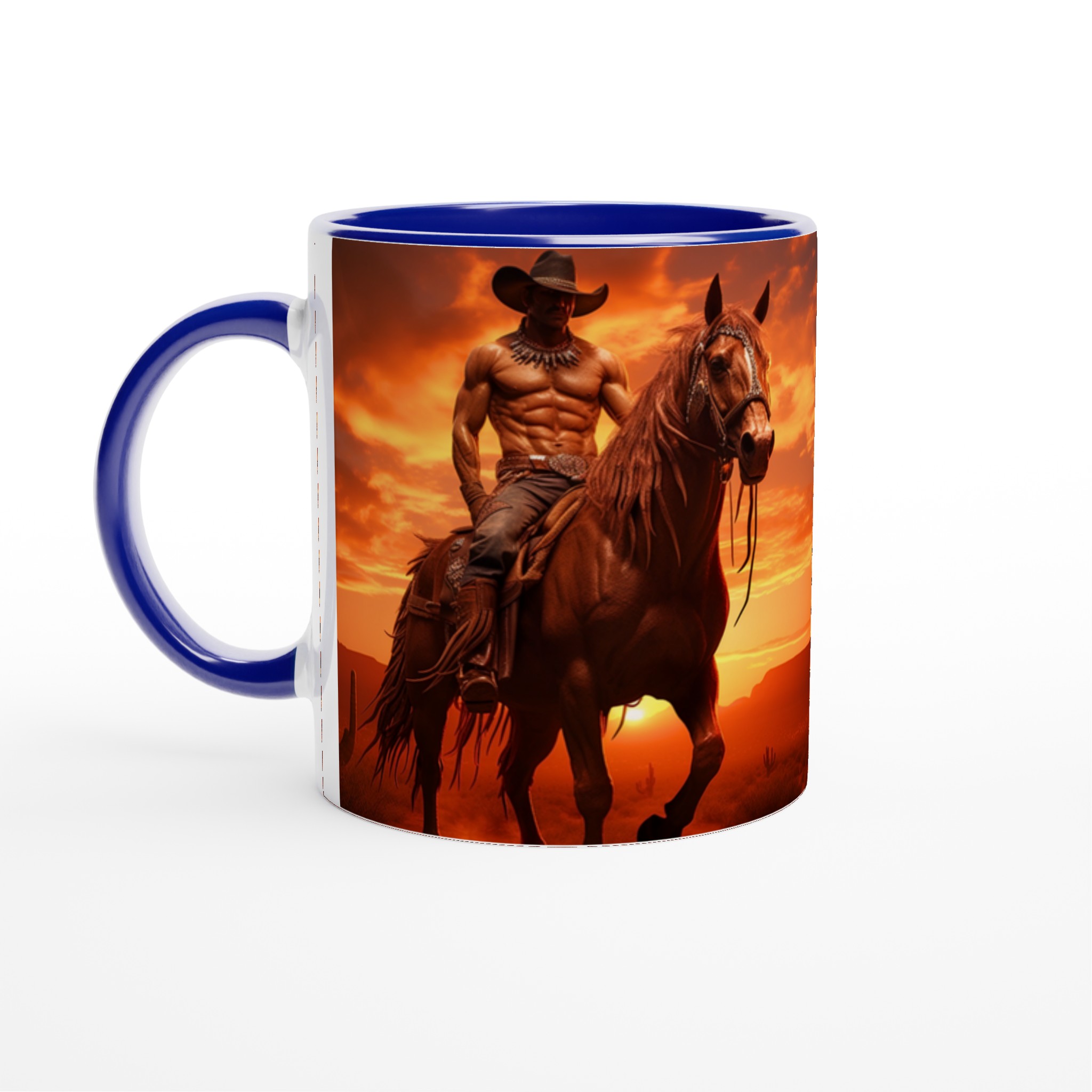 Vilda Västern Solnedgång Mugg – 11 oz Keramikmugg med Musklig Cowboy & Häst 4 8f856711-9647-4935-9c94-2998e6b4c08f