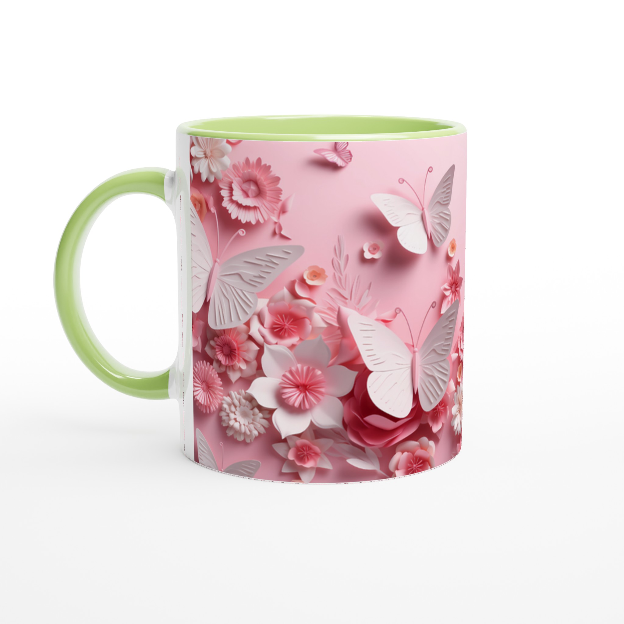 Pastellrosa Papper Butterfly Mugg - 11oz Keramikmugg i ditt val av 7 färger 3 8fb97510-302c-4f8a-9add-cdfb8b3bd2c3