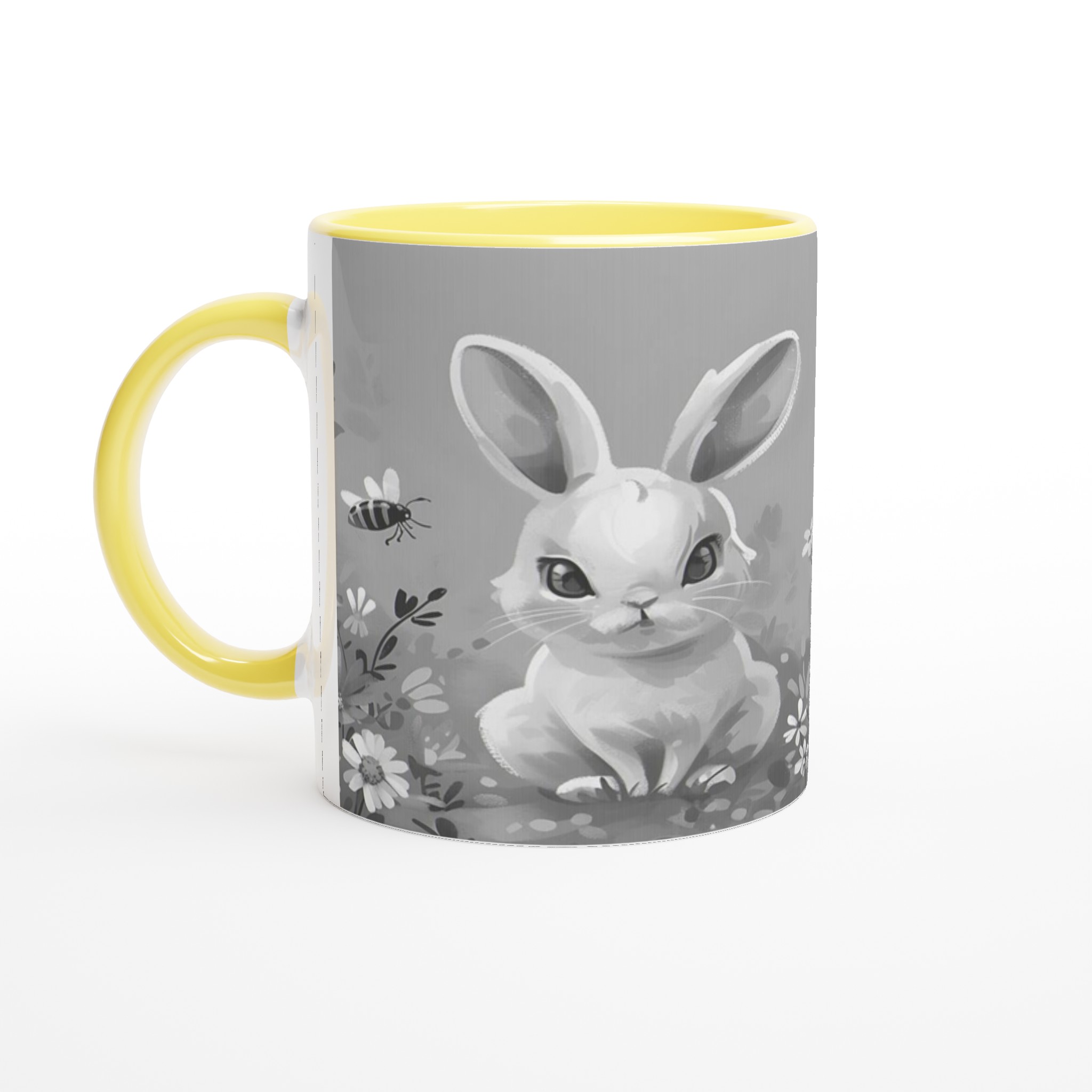Söta kaniner i blomsteräng - 11oz keramisk mugg för drömmande stunder i din valfria färg! 5 8fd8ea0e-82c4-4958-bc5b-3232832ea15f