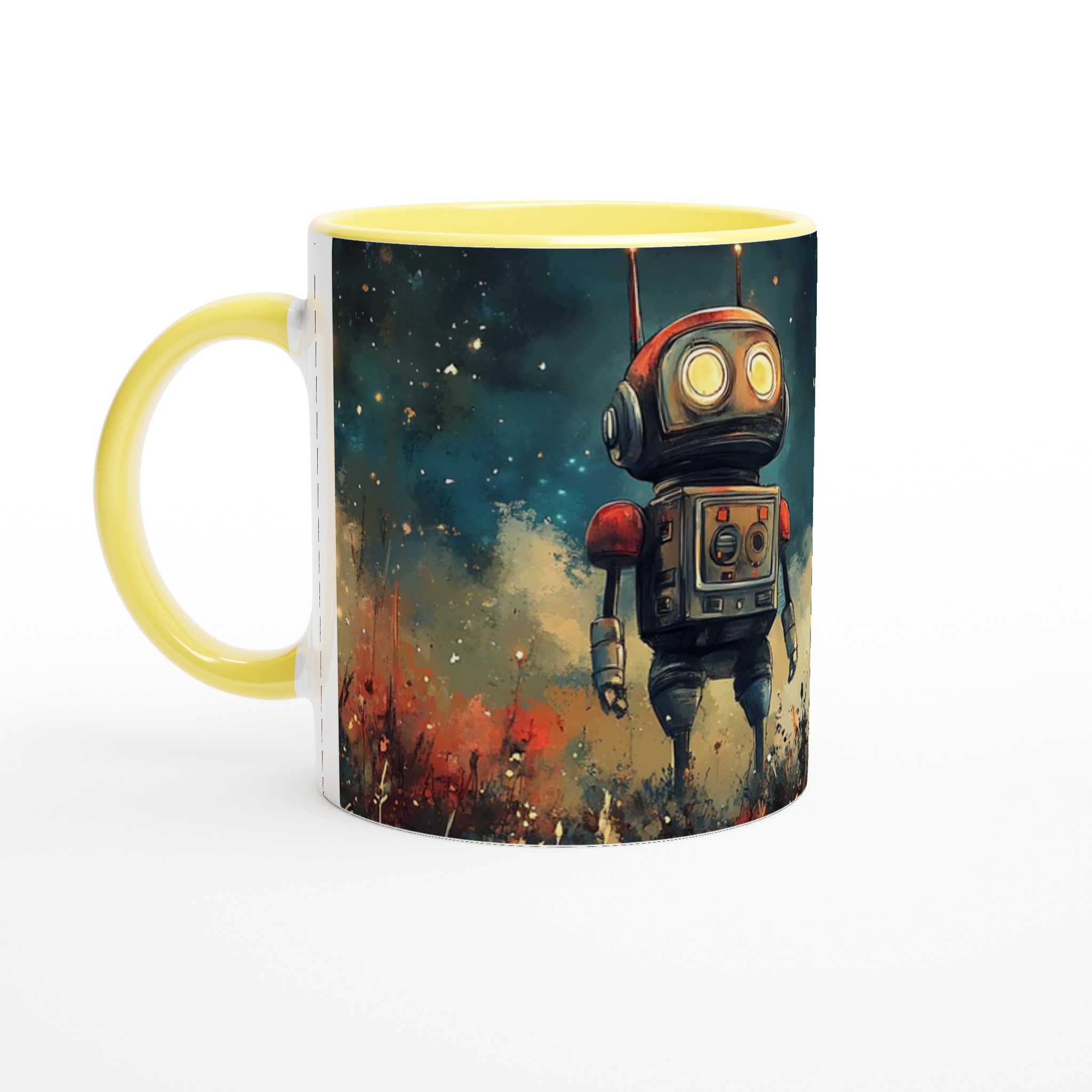 Retro Roboter Äventyr Mugg – Sci-Fi Konst Keramikmugg i ditt val av 7 färger 3 8fdbfe9b-4649-4023-bfcc-71692b3bae99