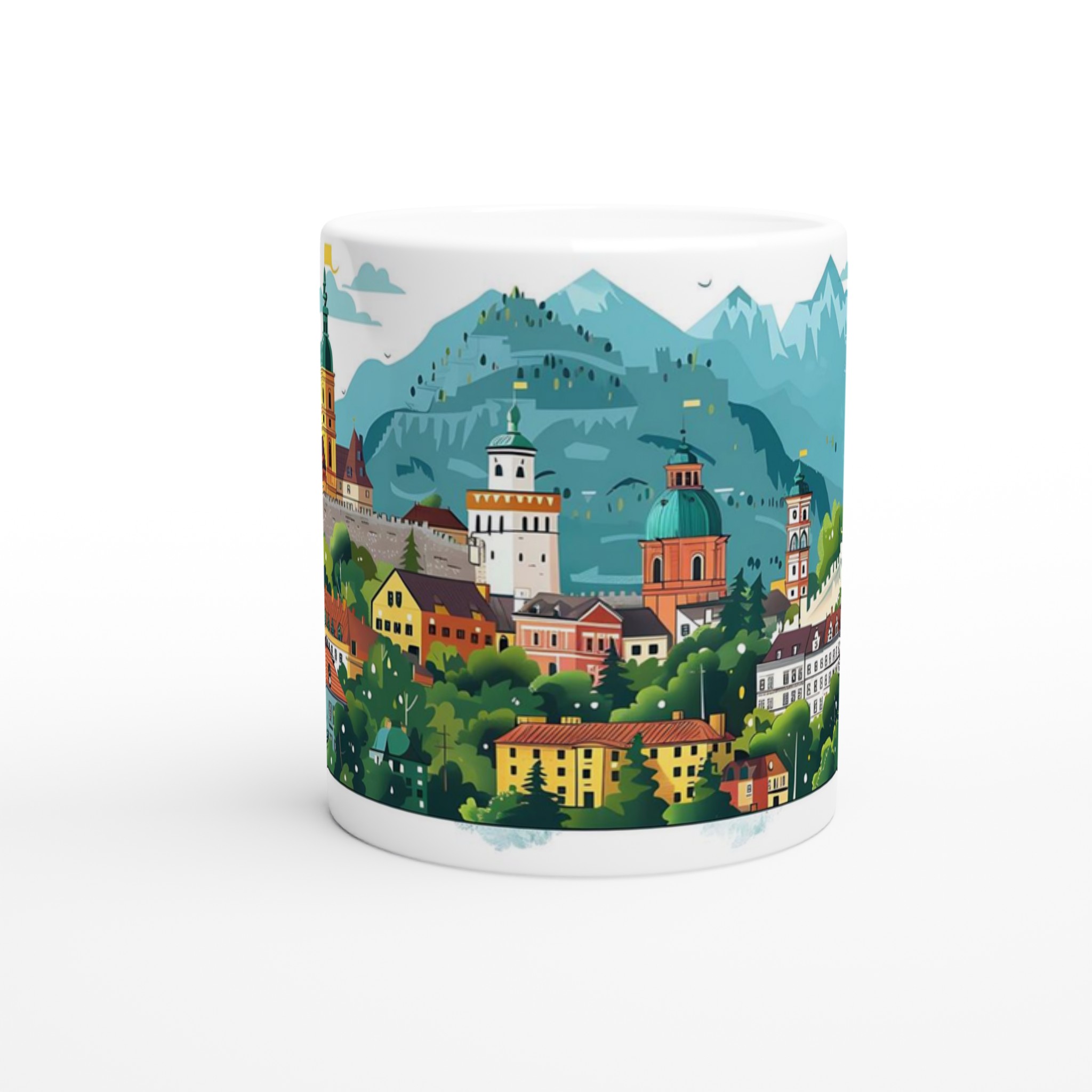 Europeisk Stadsmugg - Charmig Urban Panoramadesign i Din Valfria Färg, 11oz Keramik 9 90acaa63-02e8-419a-9f04-292fca6f6908