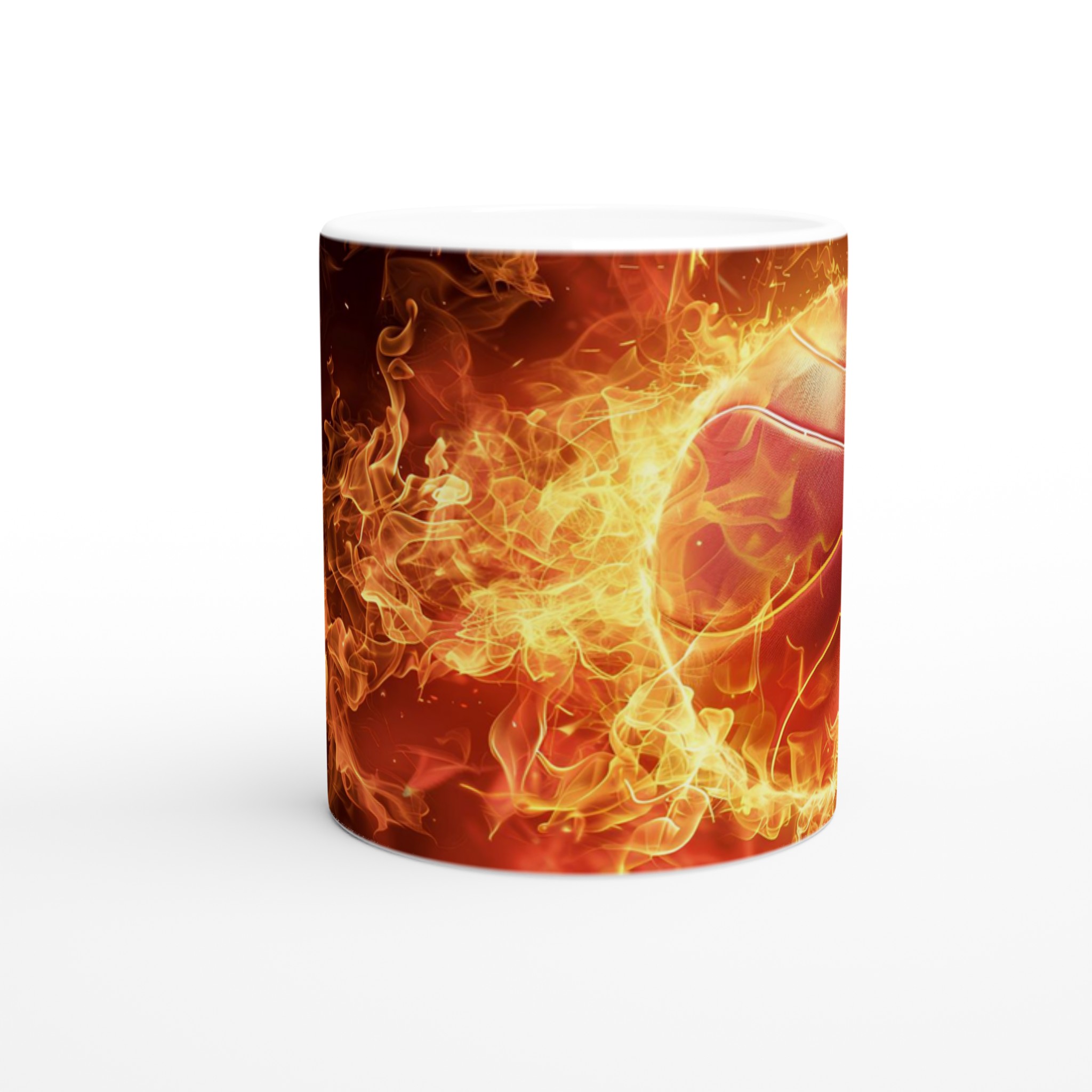 Het Basket Design Keramisk Mugg - Flammande Eldboll för Sportälskare 8 90ce6d8c-84f6-48e7-b3a5-10f2483626d2