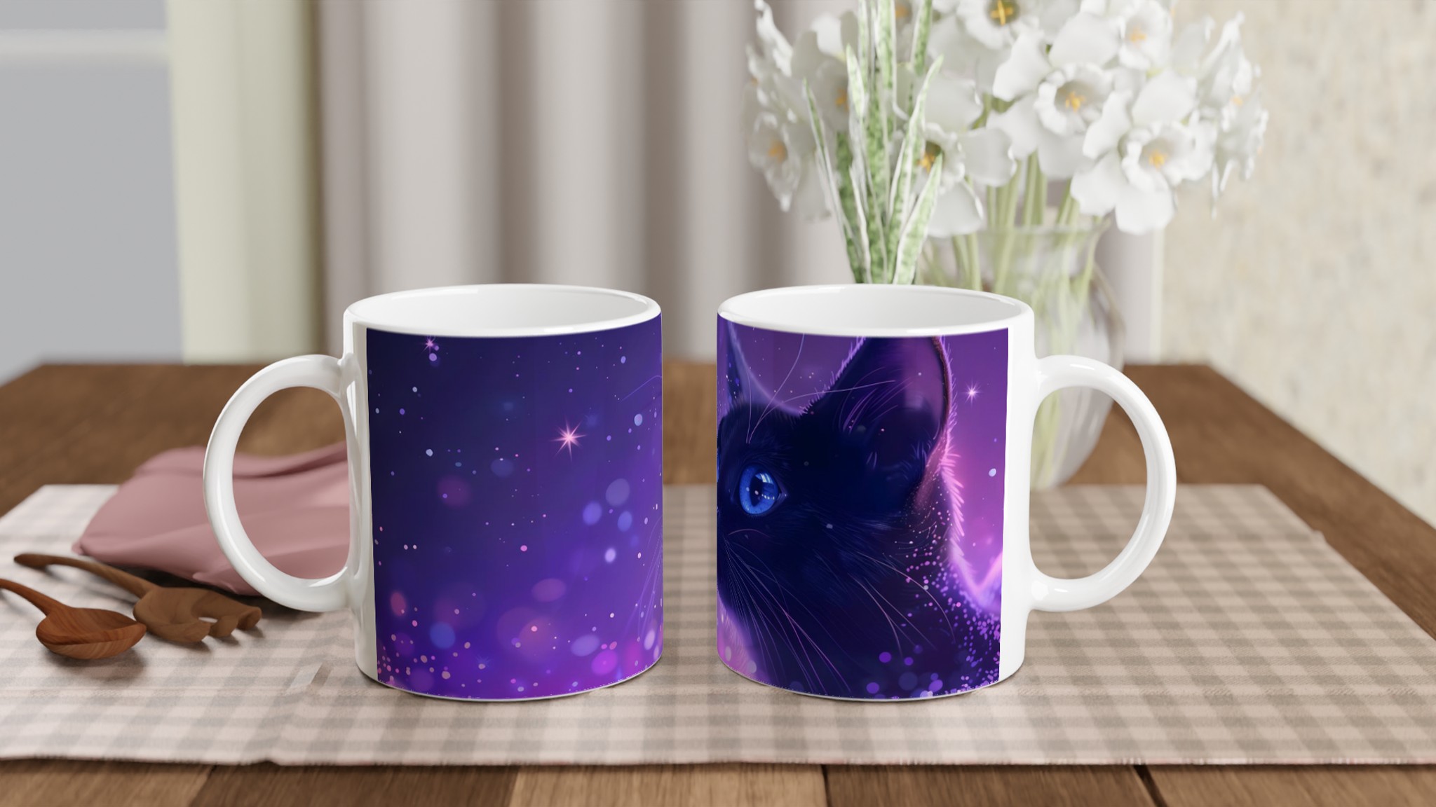 Magisk Nattkatt Keramikmugg - 11oz drömfull design i din valda färg 10 90ddd848-7fe1-48dd-9aed-14b8364d9007