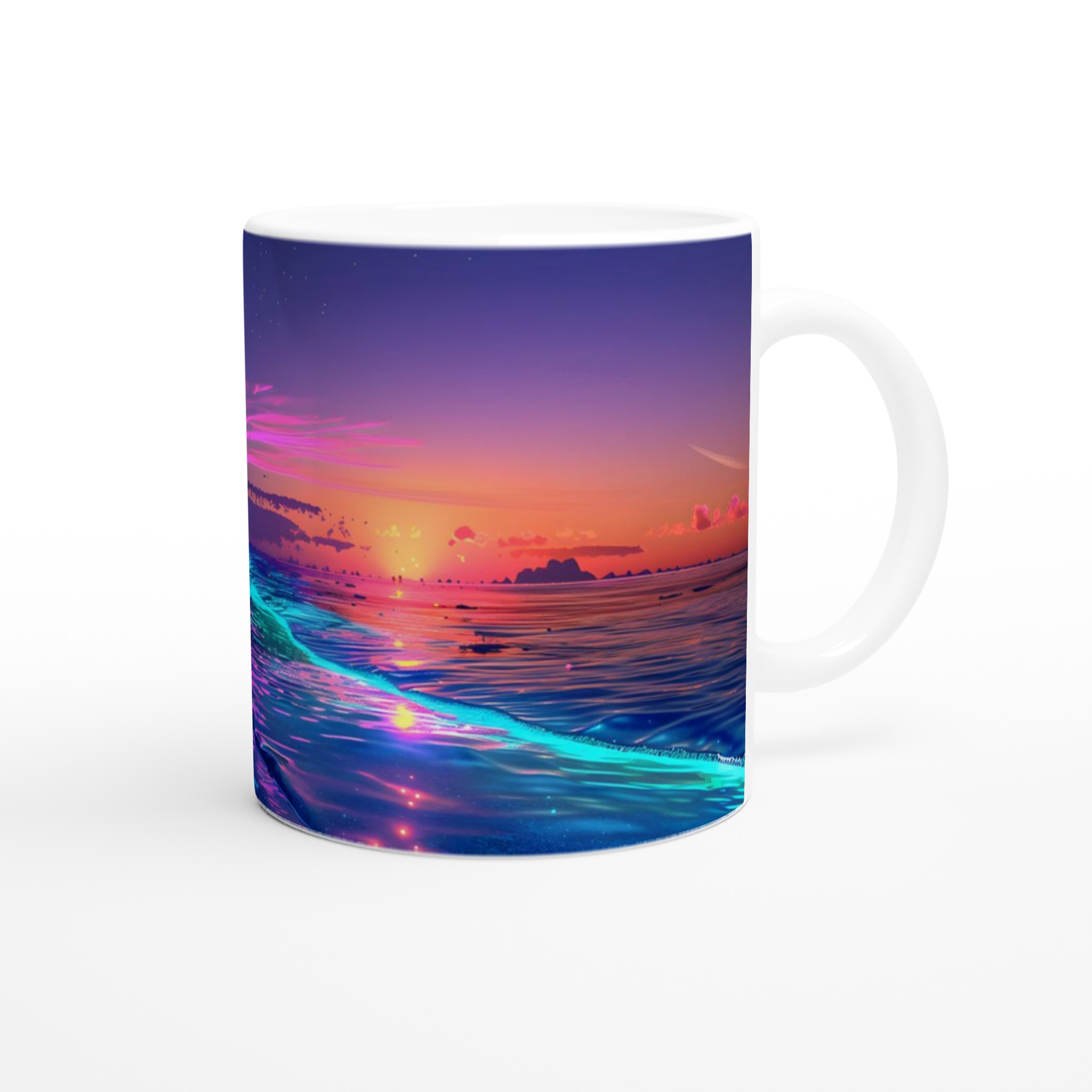 Neon Sunset Strand 11oz Keramisk Mugg – Drömmiga Tropiska Nätter i Valfri Färg! 9 91079b51-0c40-4f56-aecc-242c30bb0a20