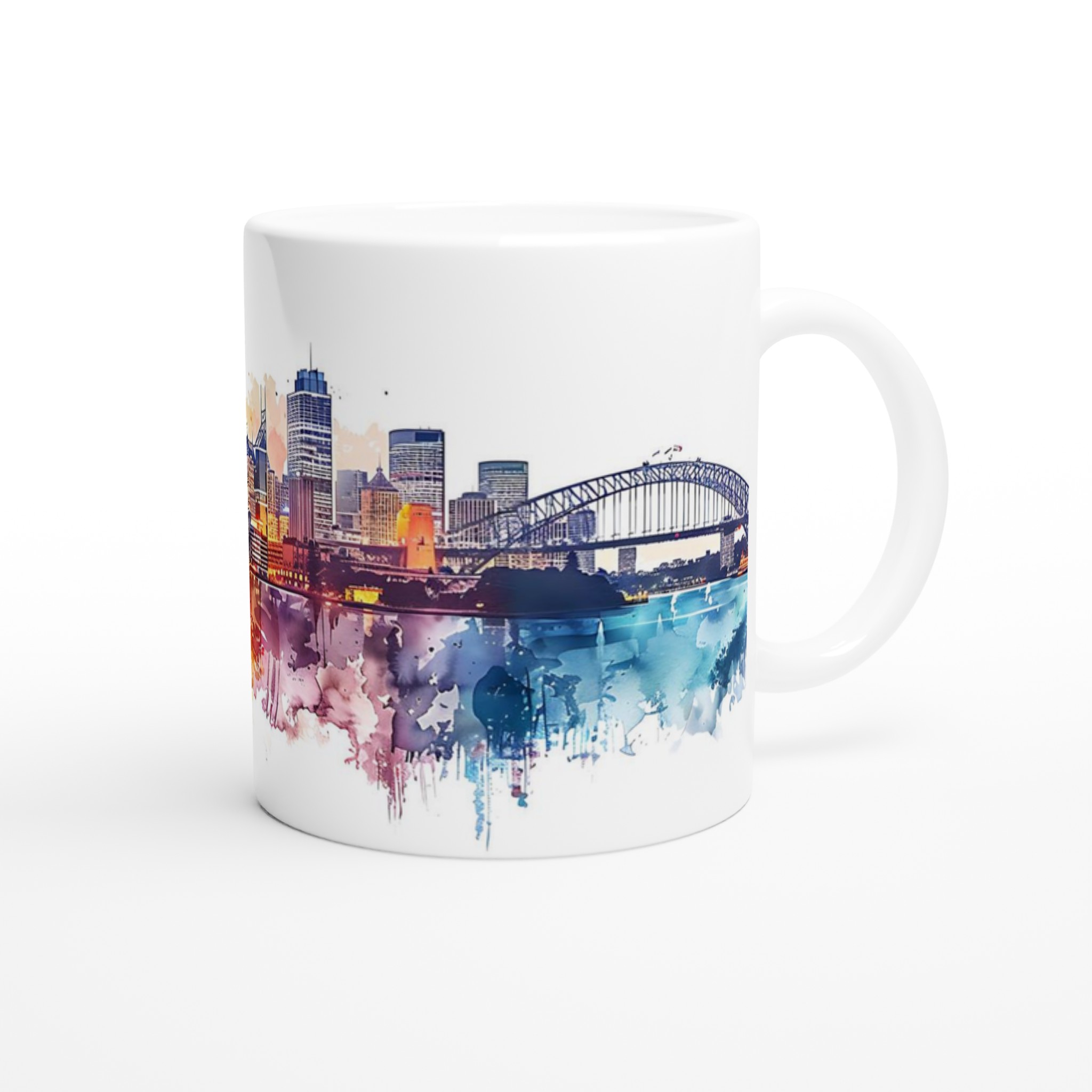Sydney Skyline Akvarellmugg – Konstnärlig Siluett av Operahuset och Harbour Bridge 9 91c69172-9ebe-40d8-97d6-cd61686db124