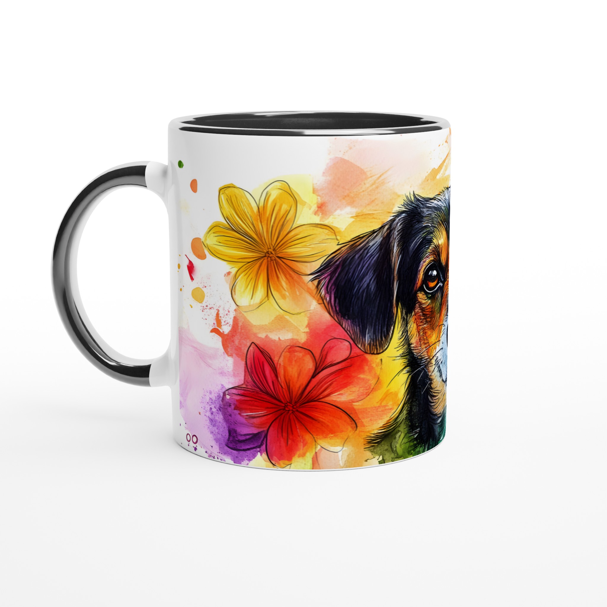 Färgsprakande Valp Akvarell Mugg – 11oz Keramisk Kaffekopp i Valfri Färg 4 923a1d8c-786e-41af-ab7f-7d78968fe198