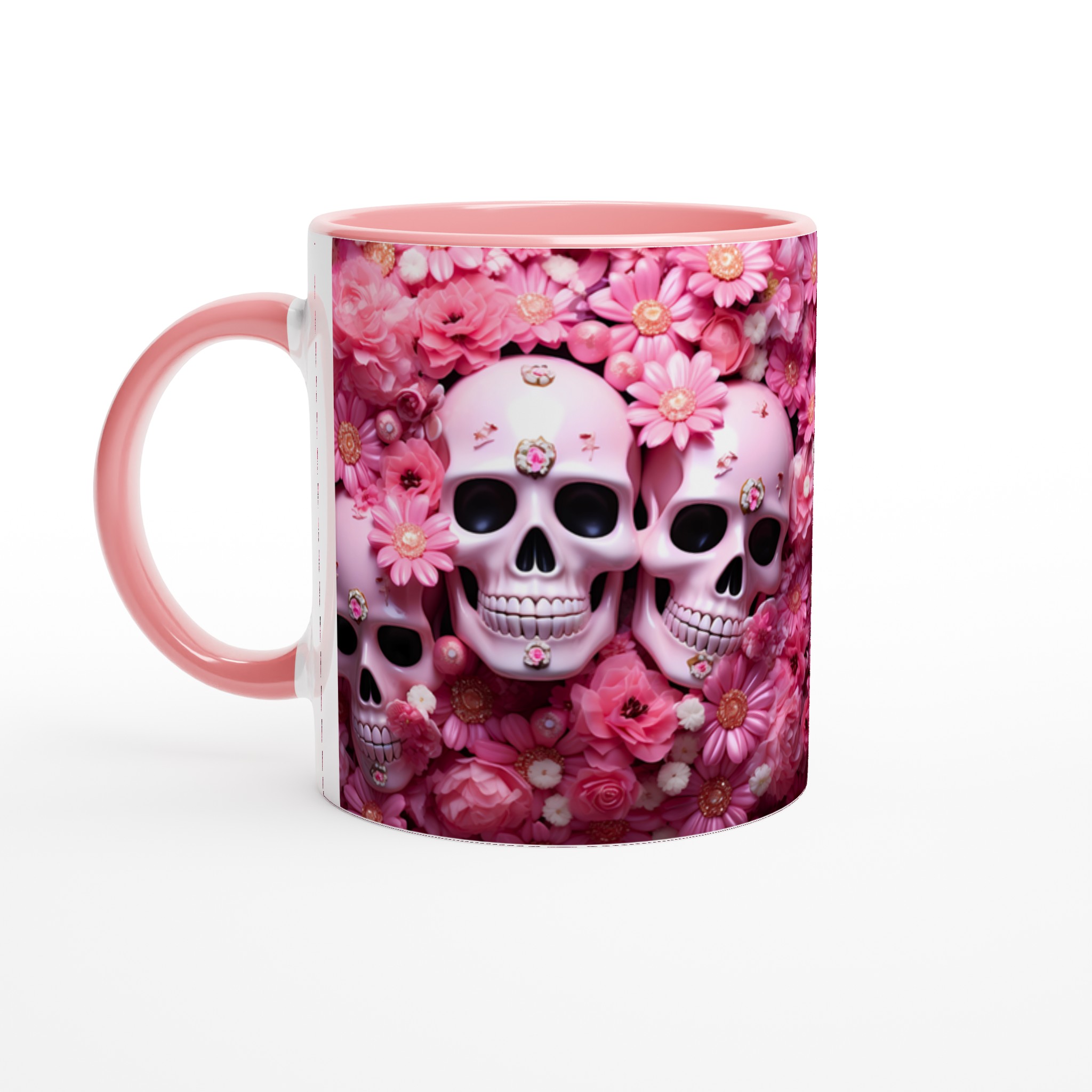 Romantisk Skull Blossom 11oz Keramikmugg – En touch av rosa mystik för din fika 6 9256833f-e6f3-4c48-9199-44f7794431db