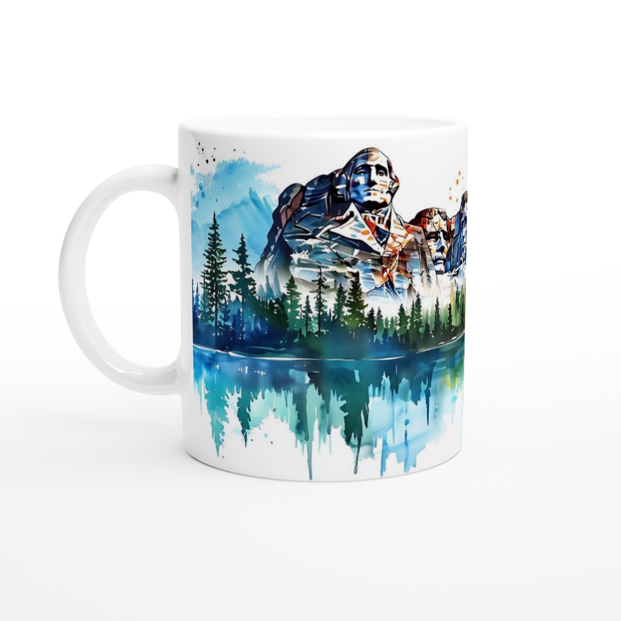 Mount Rushmore Vattenfärg Mugg - USA-historia i Livfulla Nyanser - 11oz Keramisk Kaffekopp 1 92789da9-b4f3-4316-b1e3-6efeeee69d3d