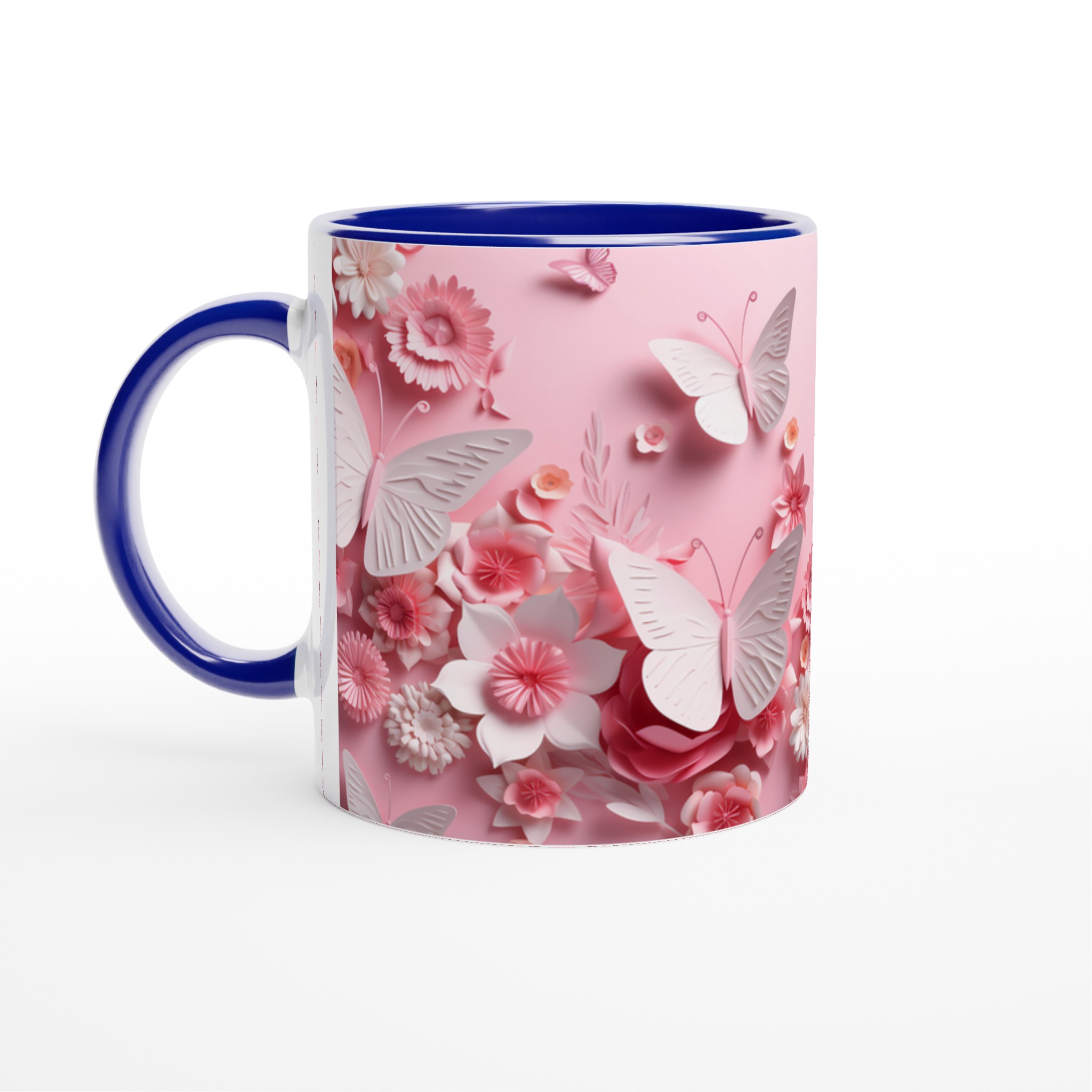 Pastellrosa Papper Butterfly Mugg - 11oz Keramikmugg i ditt val av 7 färger 4 9287bc85-1975-4d35-abdf-b44a3b861a97