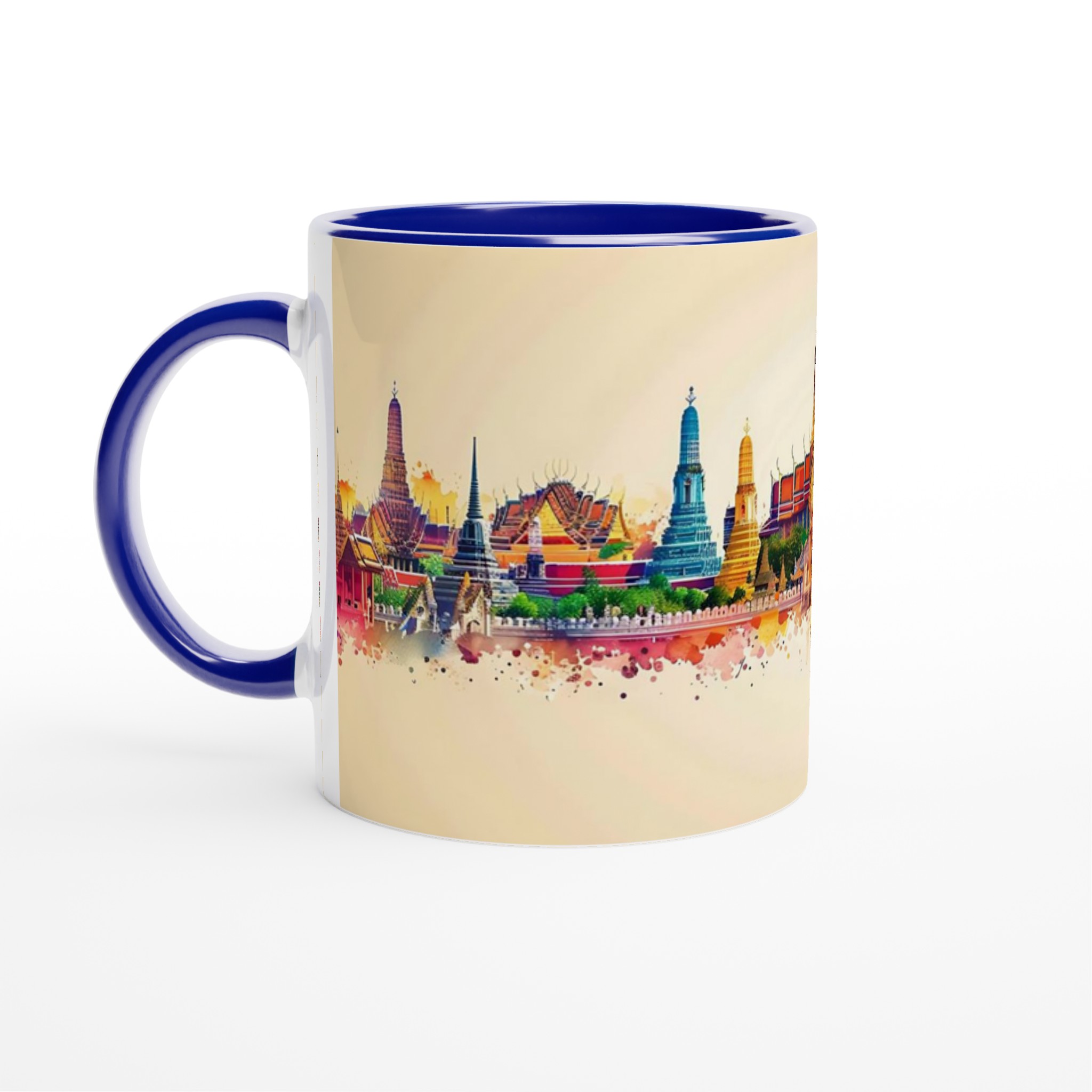 Bangkok Skyline Akvarell Mugg – Färgstark Keramikmugg, Välj bland 7 Livliga Färger 4 92f33f95-5661-40af-9a9a-b7ba18e995e8