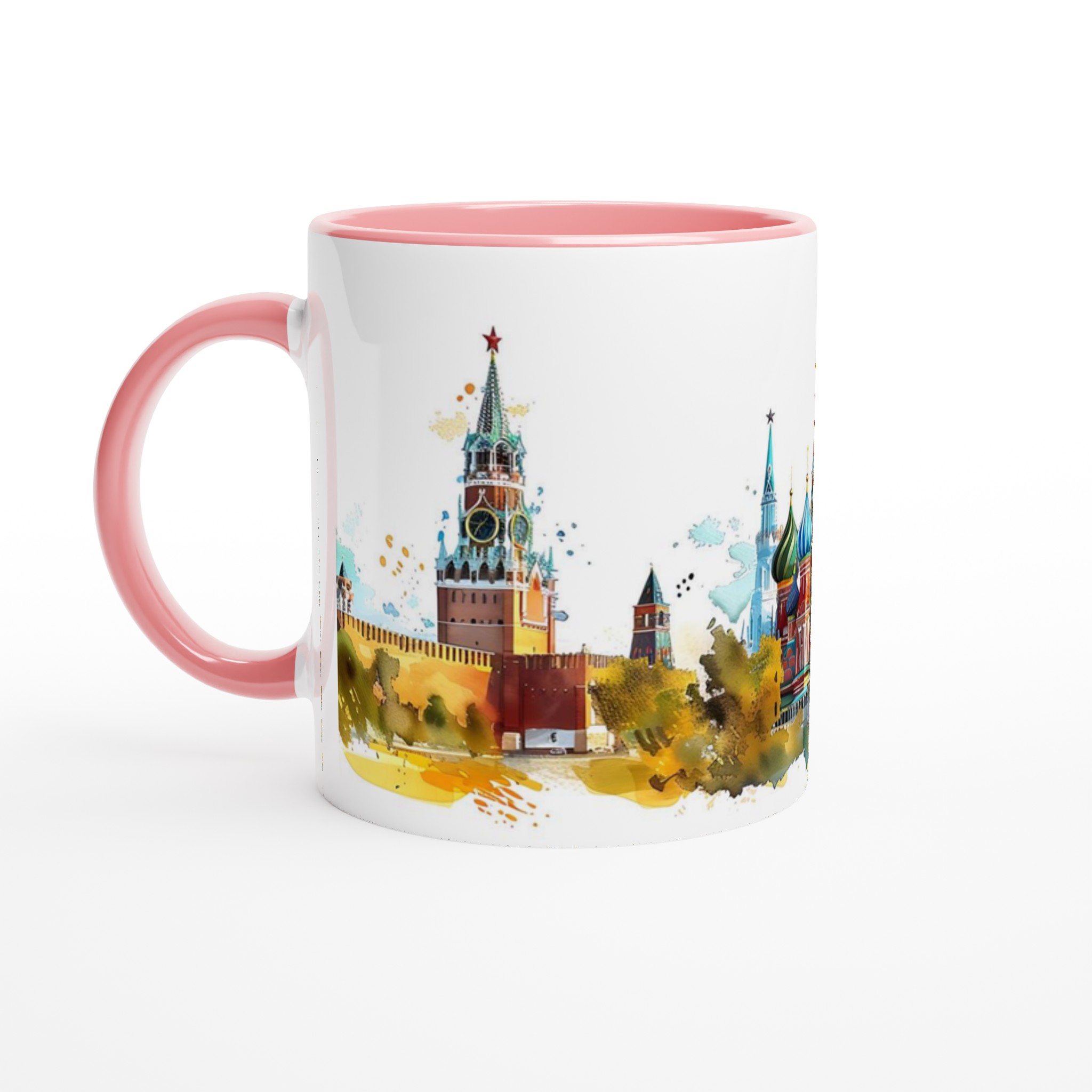 Historisk Skönhet: 11oz Keramikmugg med Akvarellkonst av Moskvas Kreml & Vasilijkatedralen 6 93b048e8-749c-45f9-8a4f-85cd7ea152ec