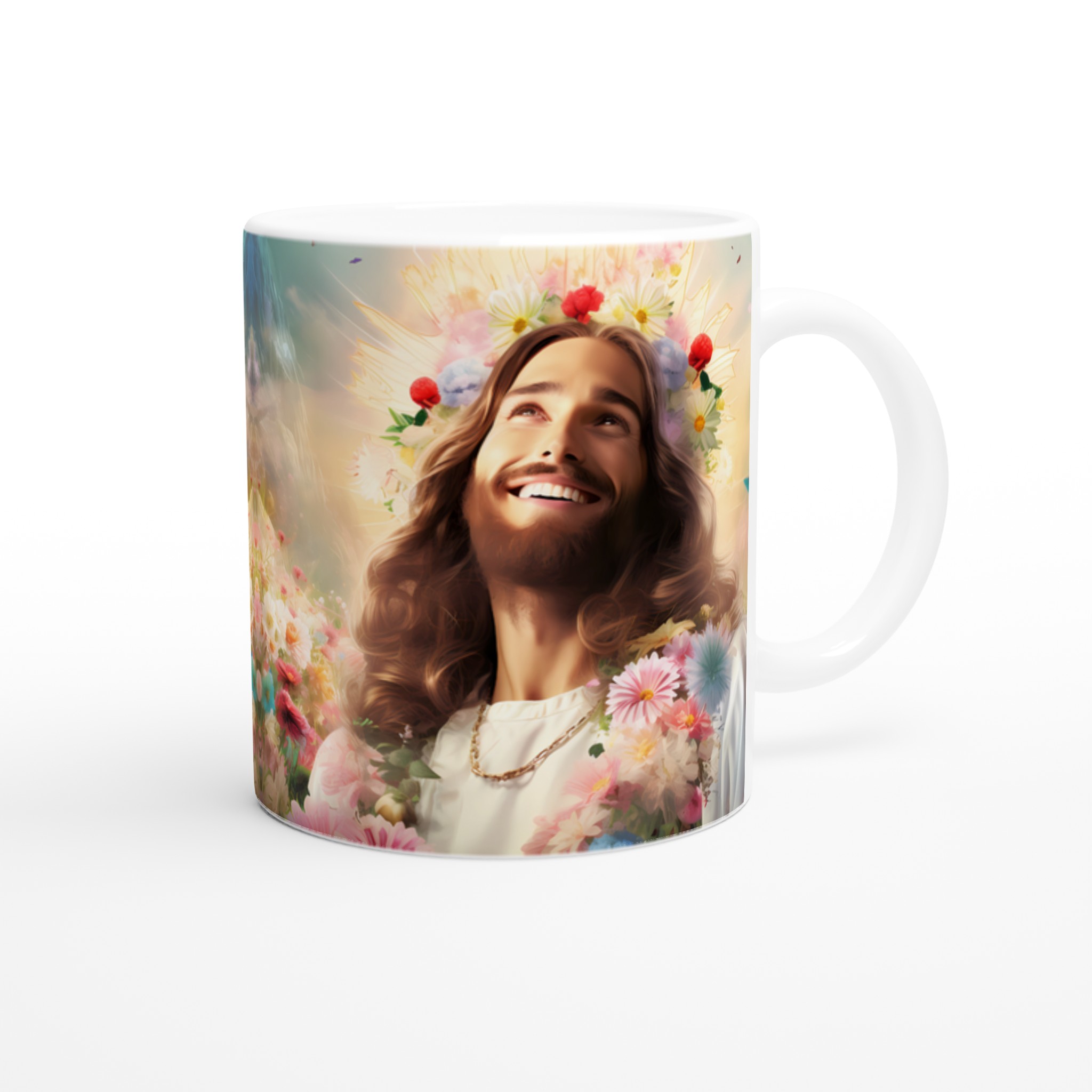 Jesus i Blomsterhav Keramikmugg - En hyllning till glädje & natur i din färgvalda 11oz-mugg 9 93b20541-9016-4c1f-86c2-72aab1d150a5